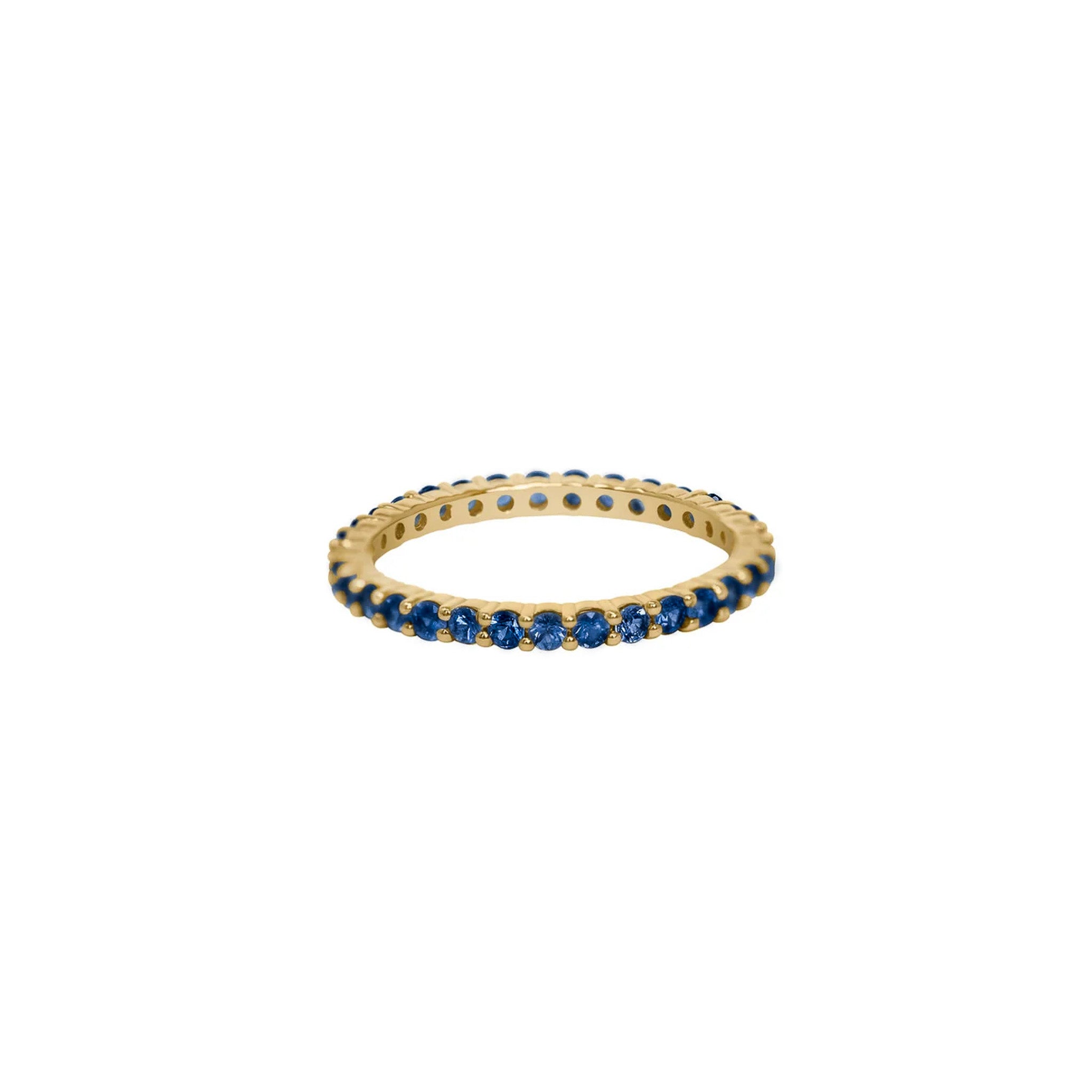 Blue Sapphire Stacking Ring in 14K Gold