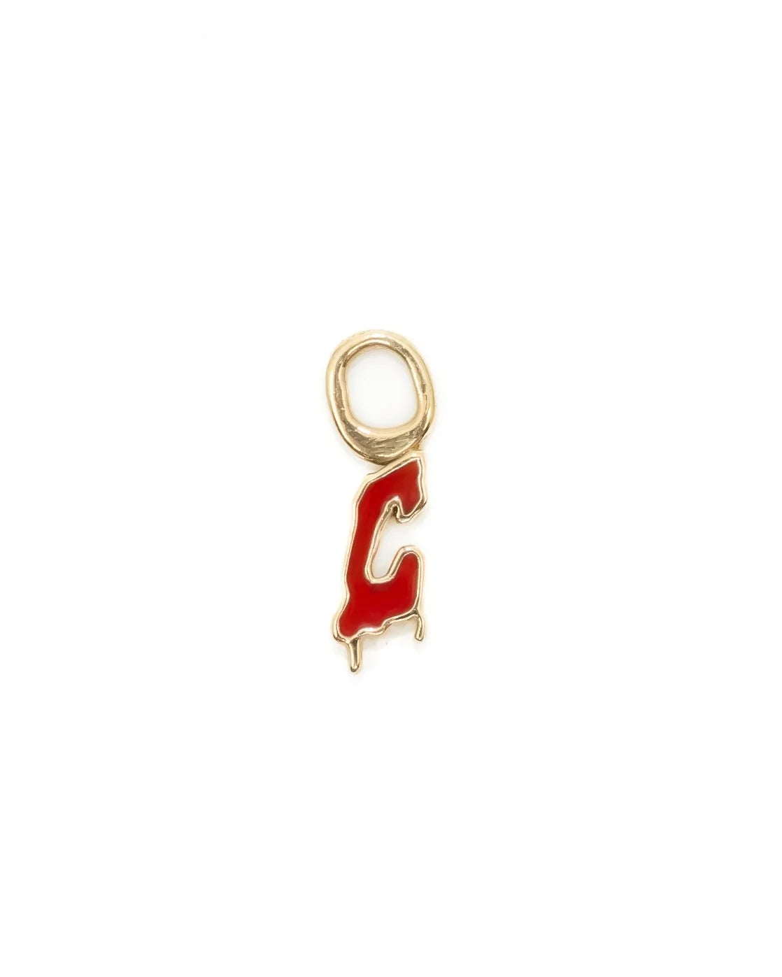 Creepy Initial Huggie Charm