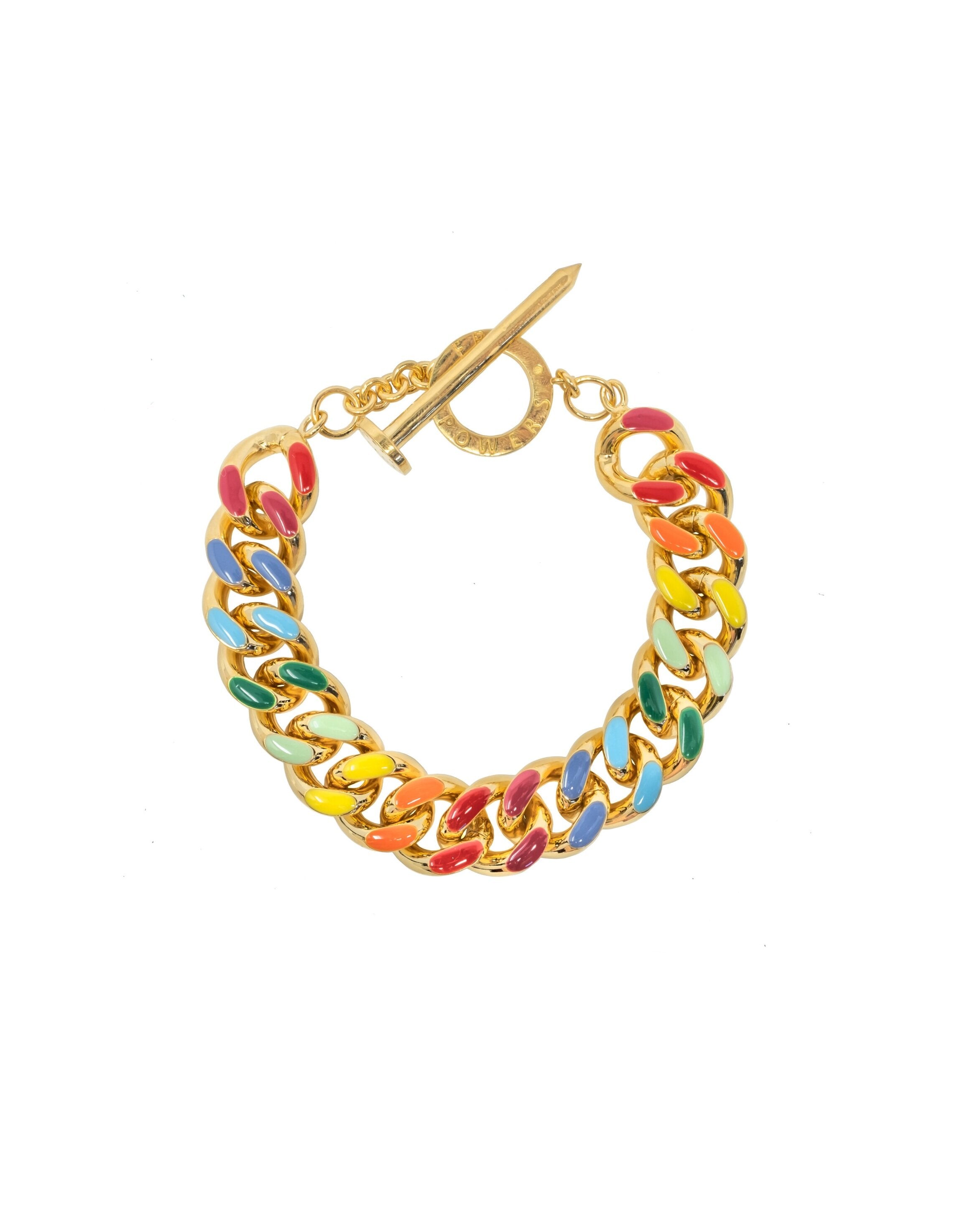 Rainbow Chunky Chain Link Bracelet