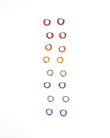 Enamel Huggies in 14K Gold