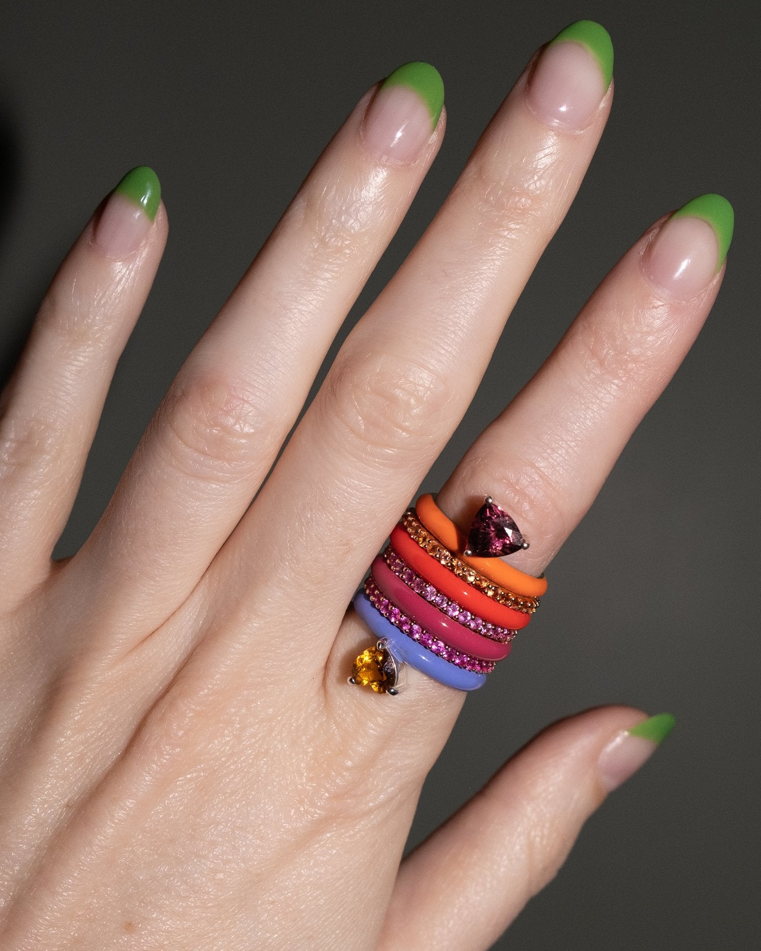 Gem + Enamel Ring in Florida Orange