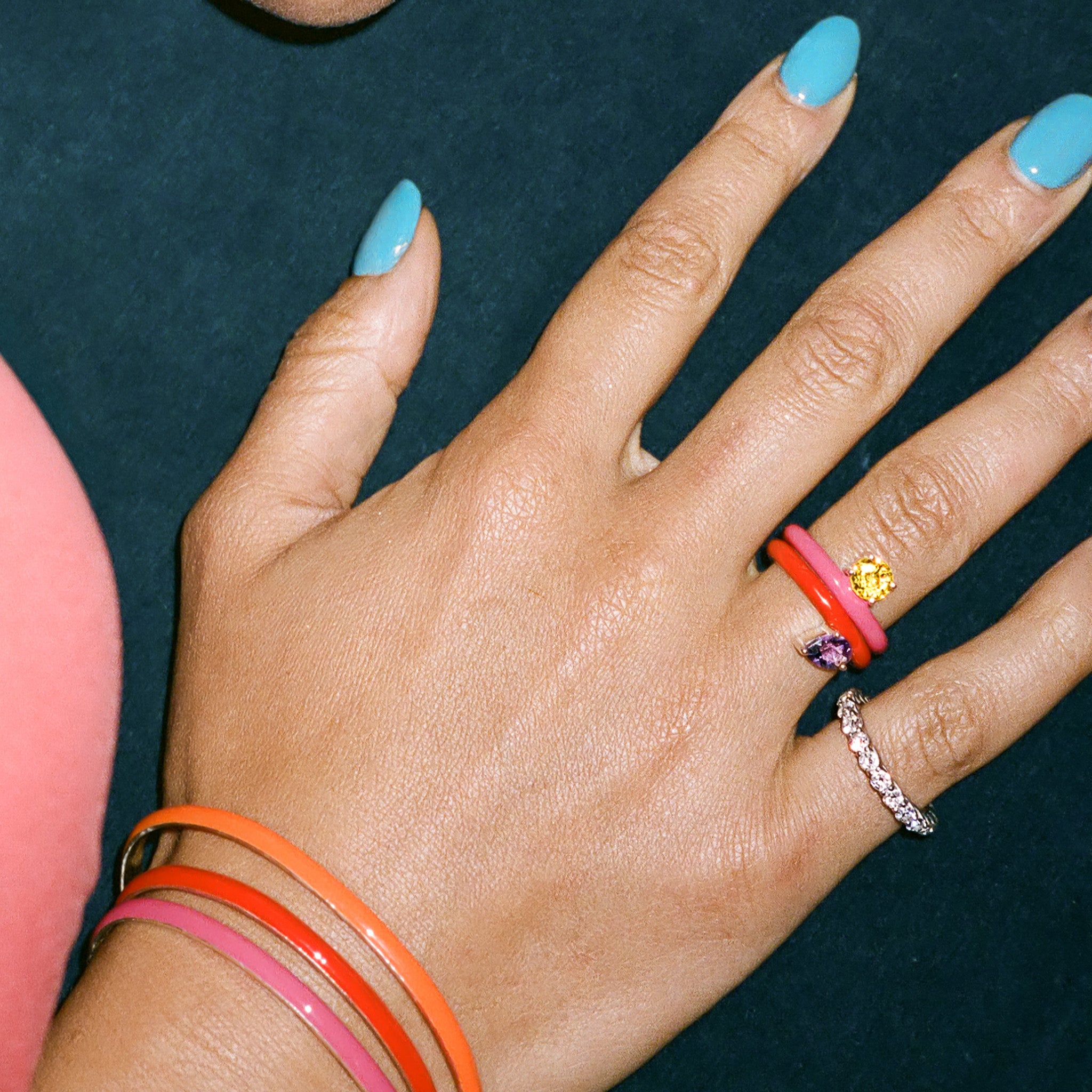 Gem + Enamel Ring in Really Red