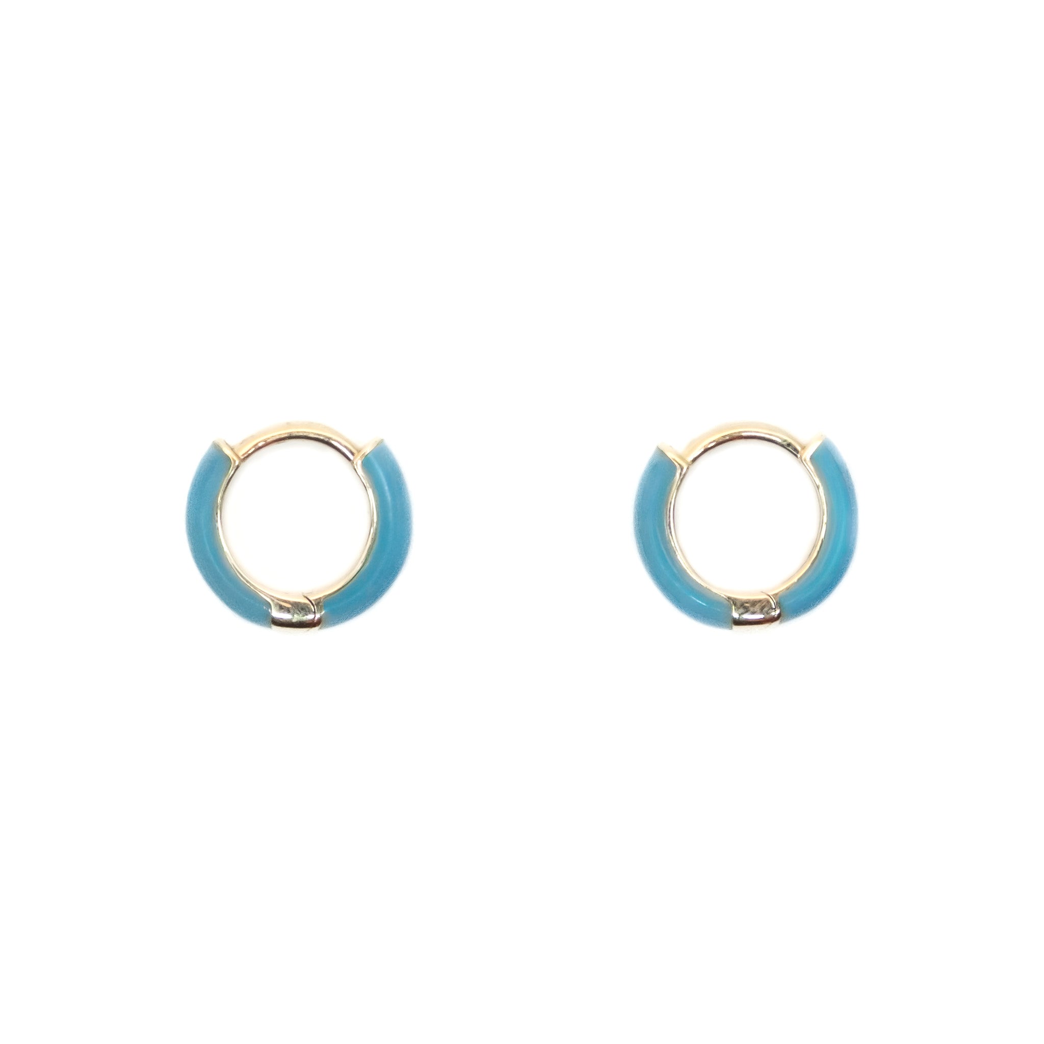 Enamel Huggies in 14K Gold