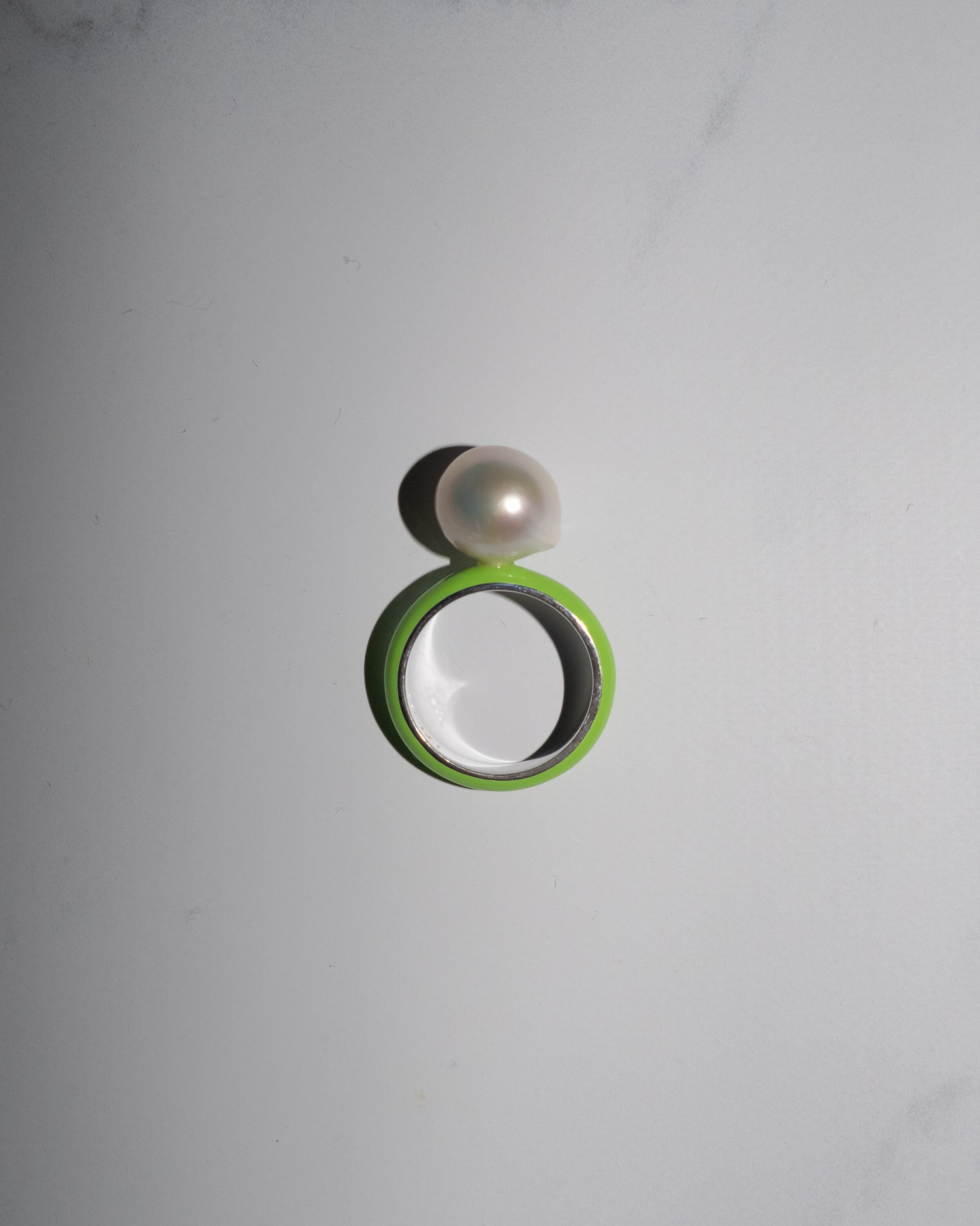 Neon Enamel Baroque Pearl Ring in 9.25 Sterling Silver