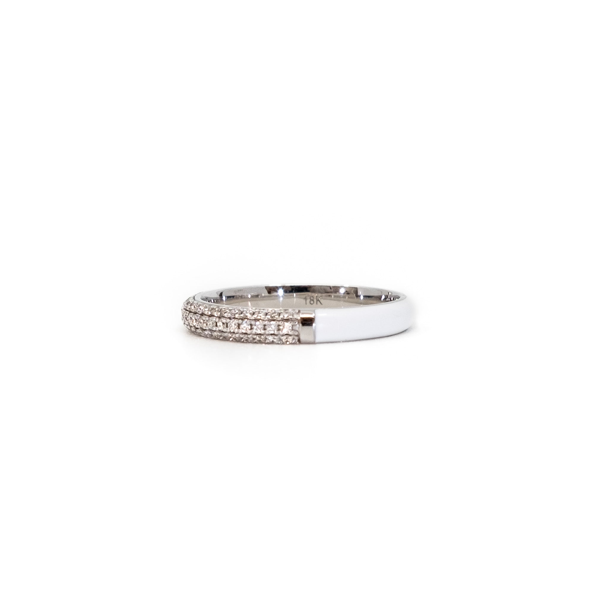 POWERS PAVE® Split Diamond + Enamel Stacking Rings