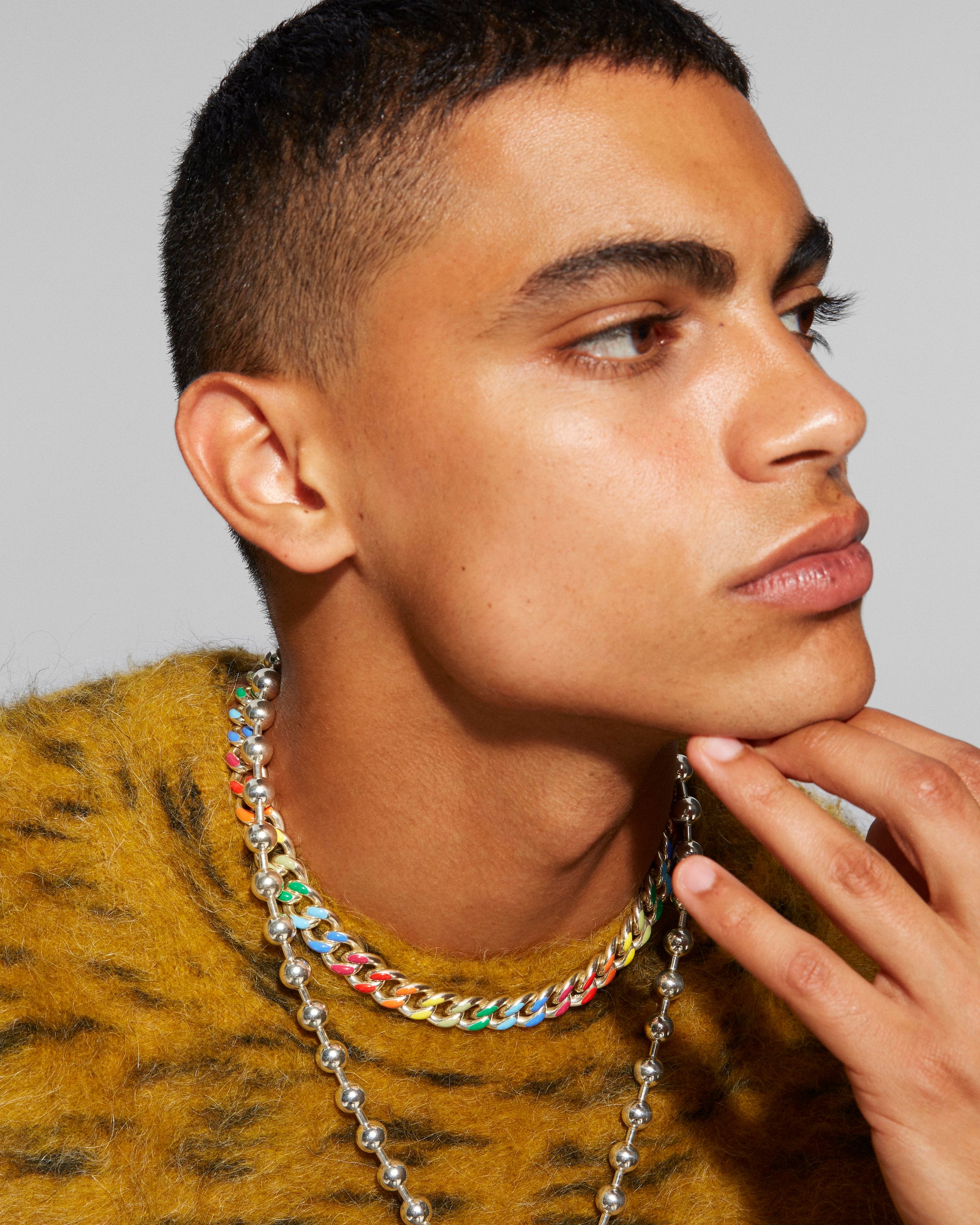 Rainbow Chunky Chain Collar Necklace