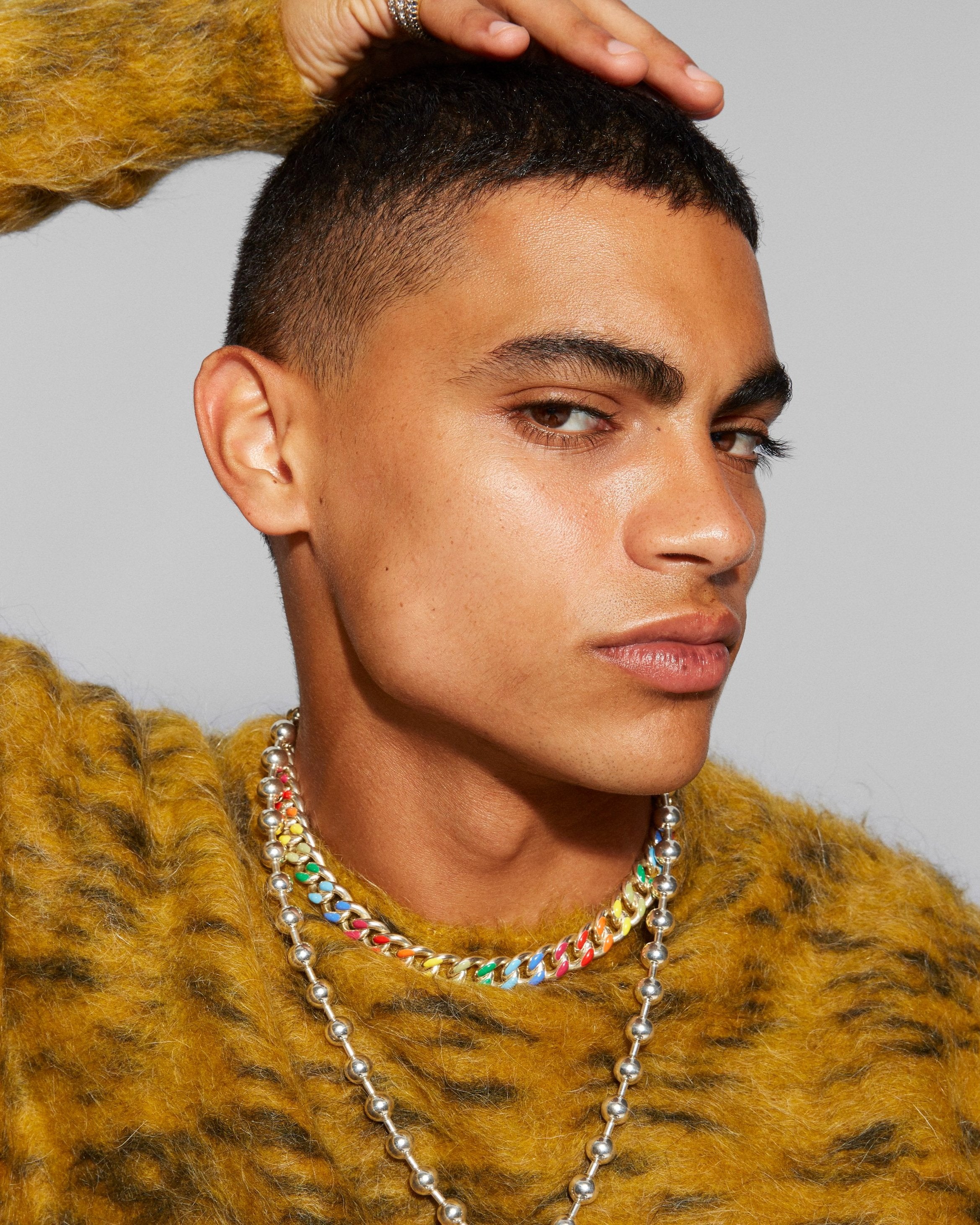 Rainbow Chunky Chain Collar Necklace