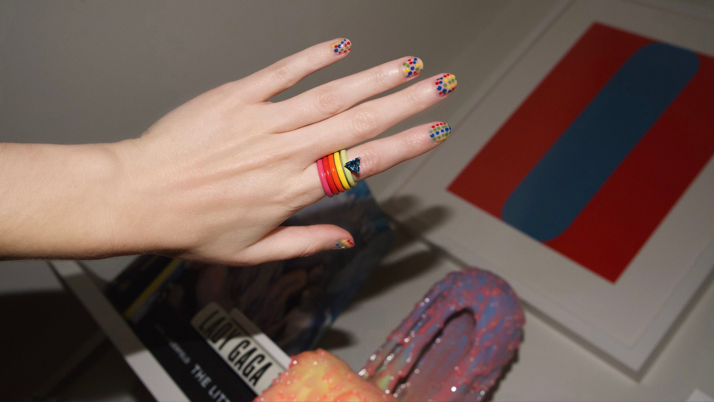 The Gems Warm Set, A Set of 5 Enamel Stacking Rings