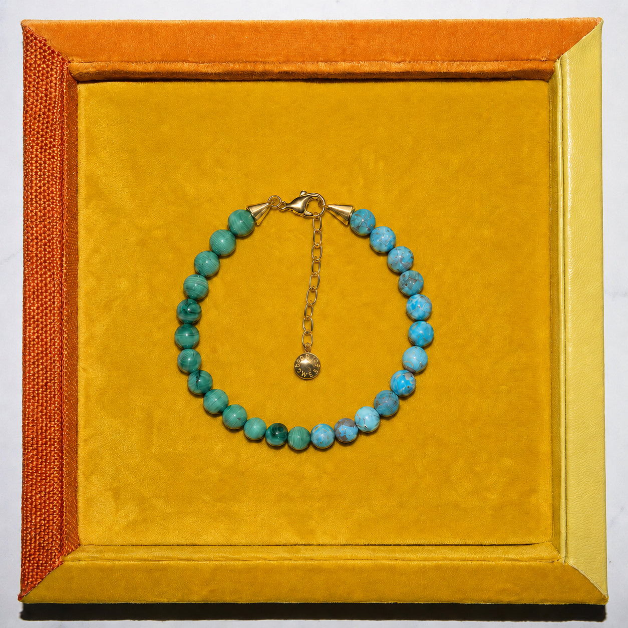 Turquoise + Malachite Anklet