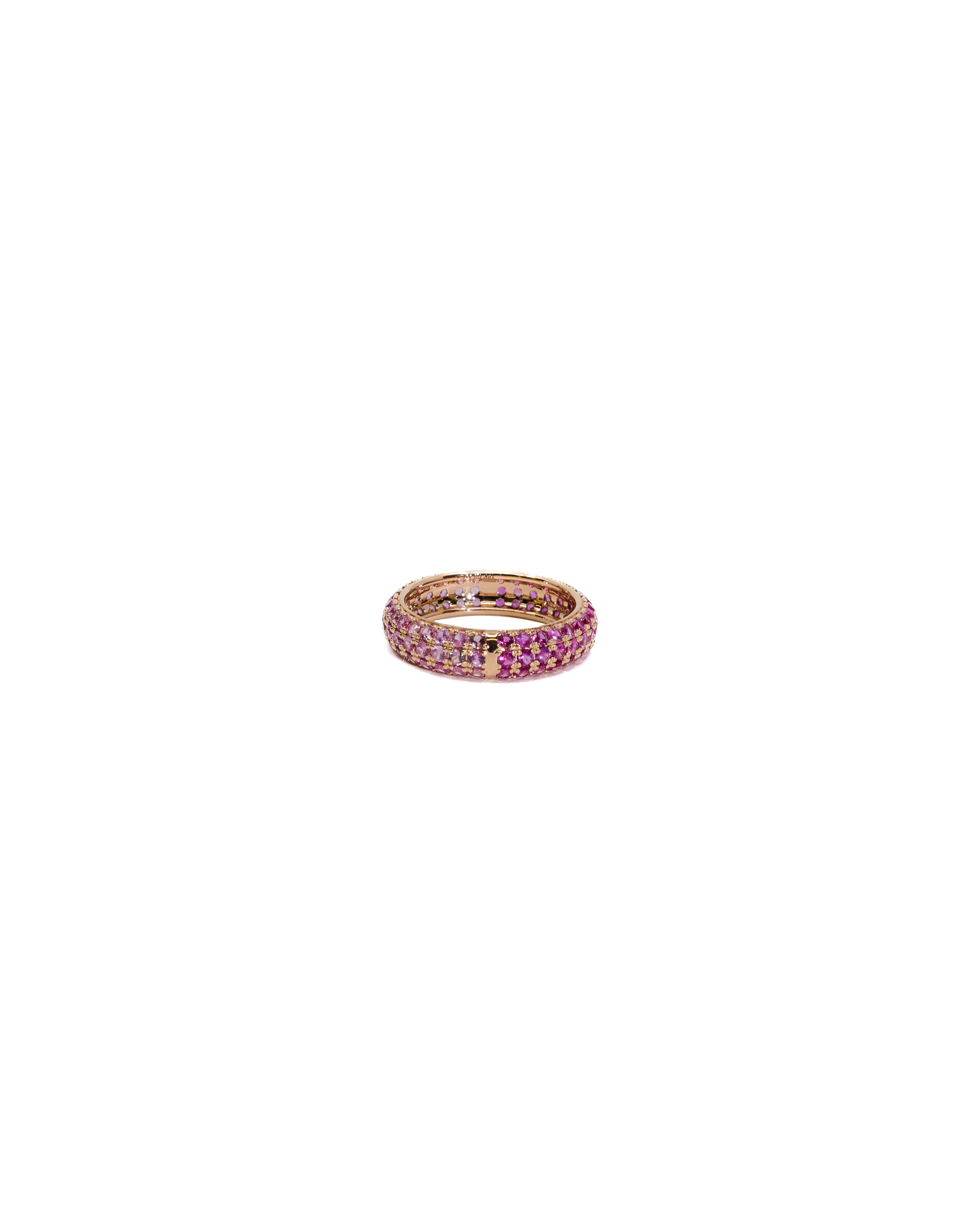 The Split Pave Gemstone Stacking Ring 14k Yellow Gold