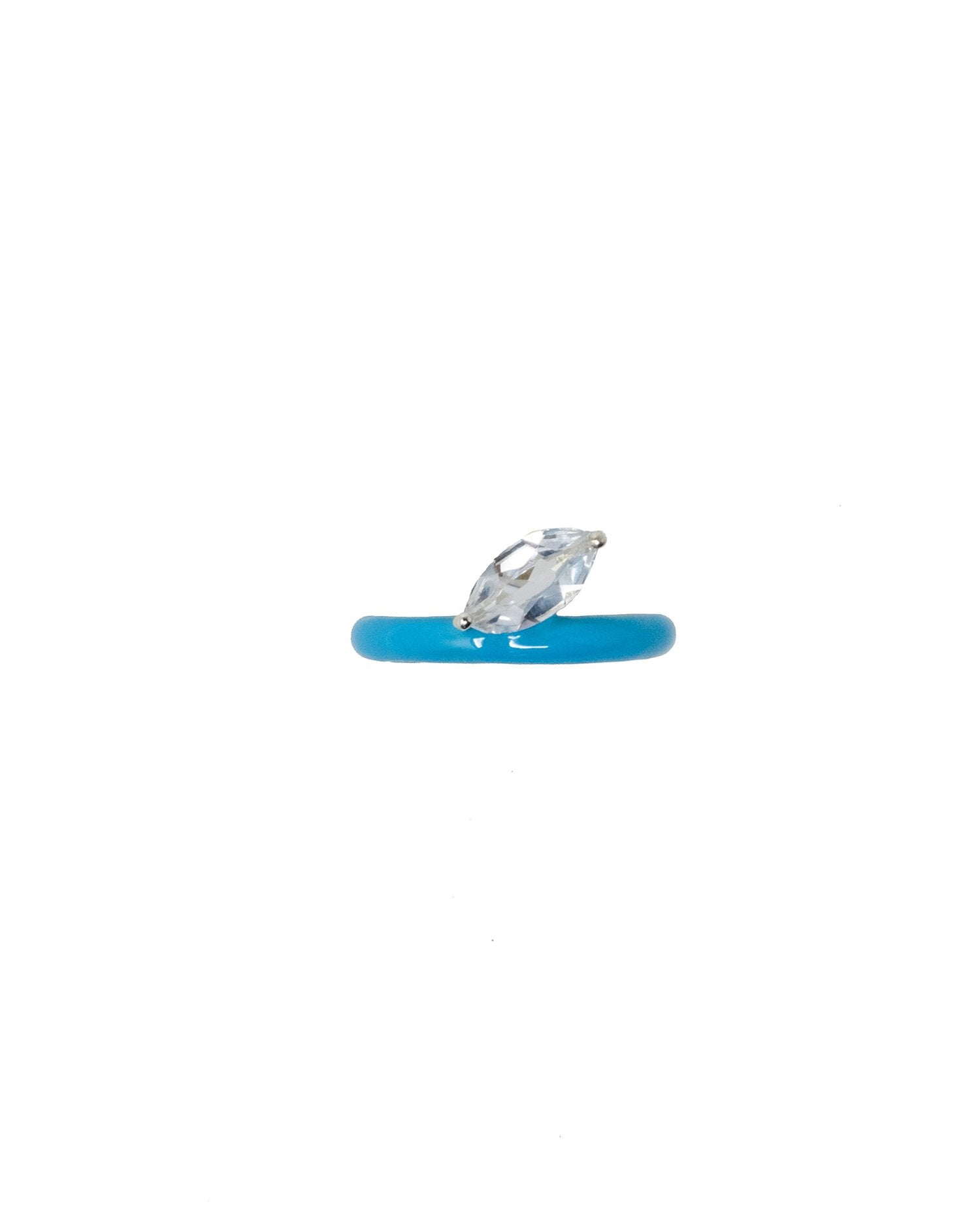 Gem + Enamel Ring in Cloudless Sky Blue