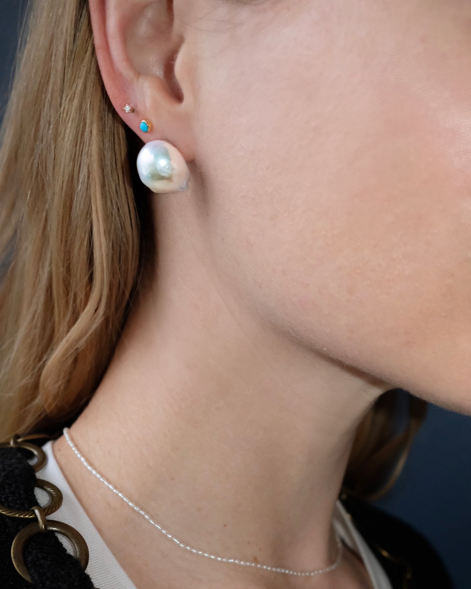 Baroque Pearl Stud Earrings