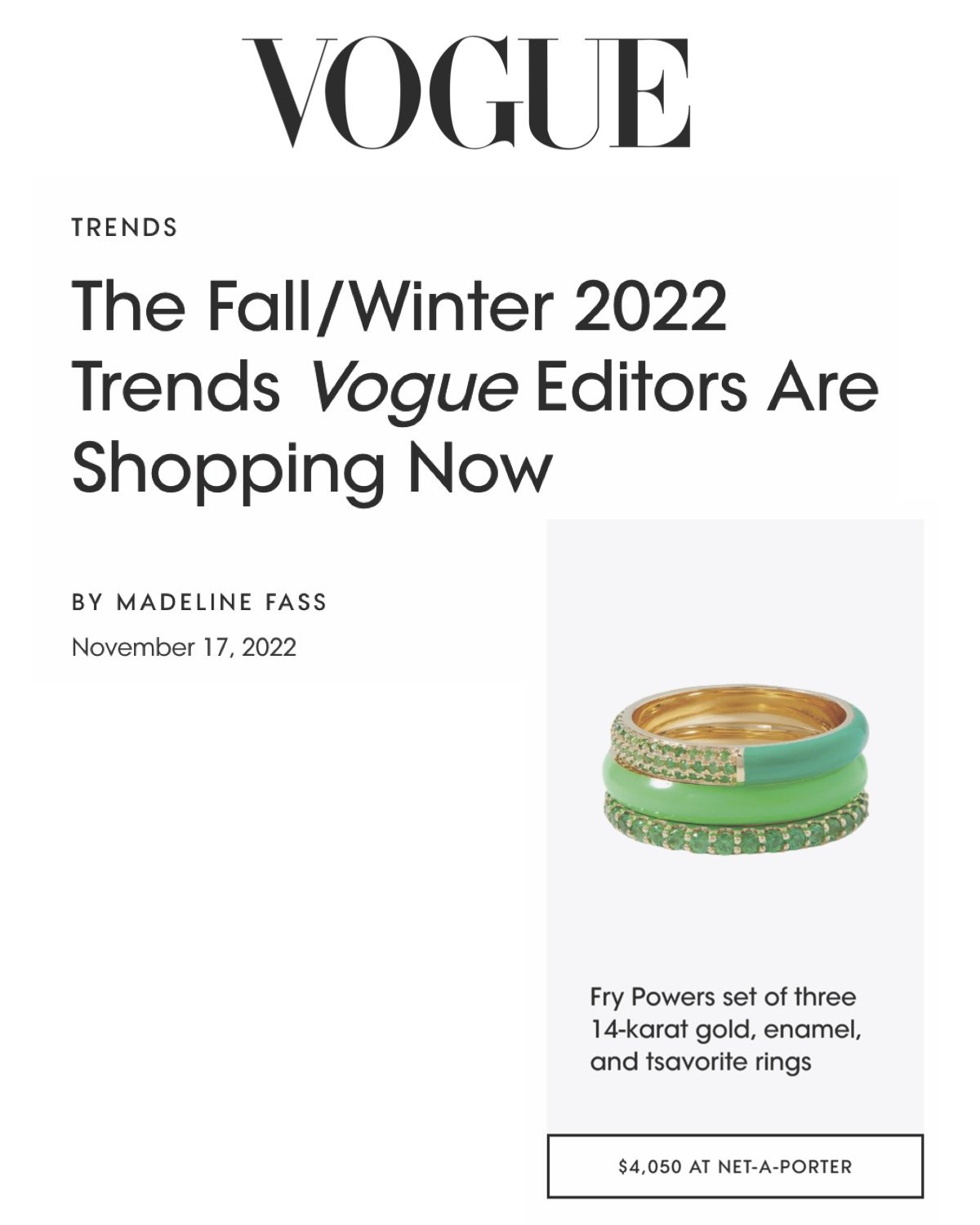 Vogue - November 17, 2022