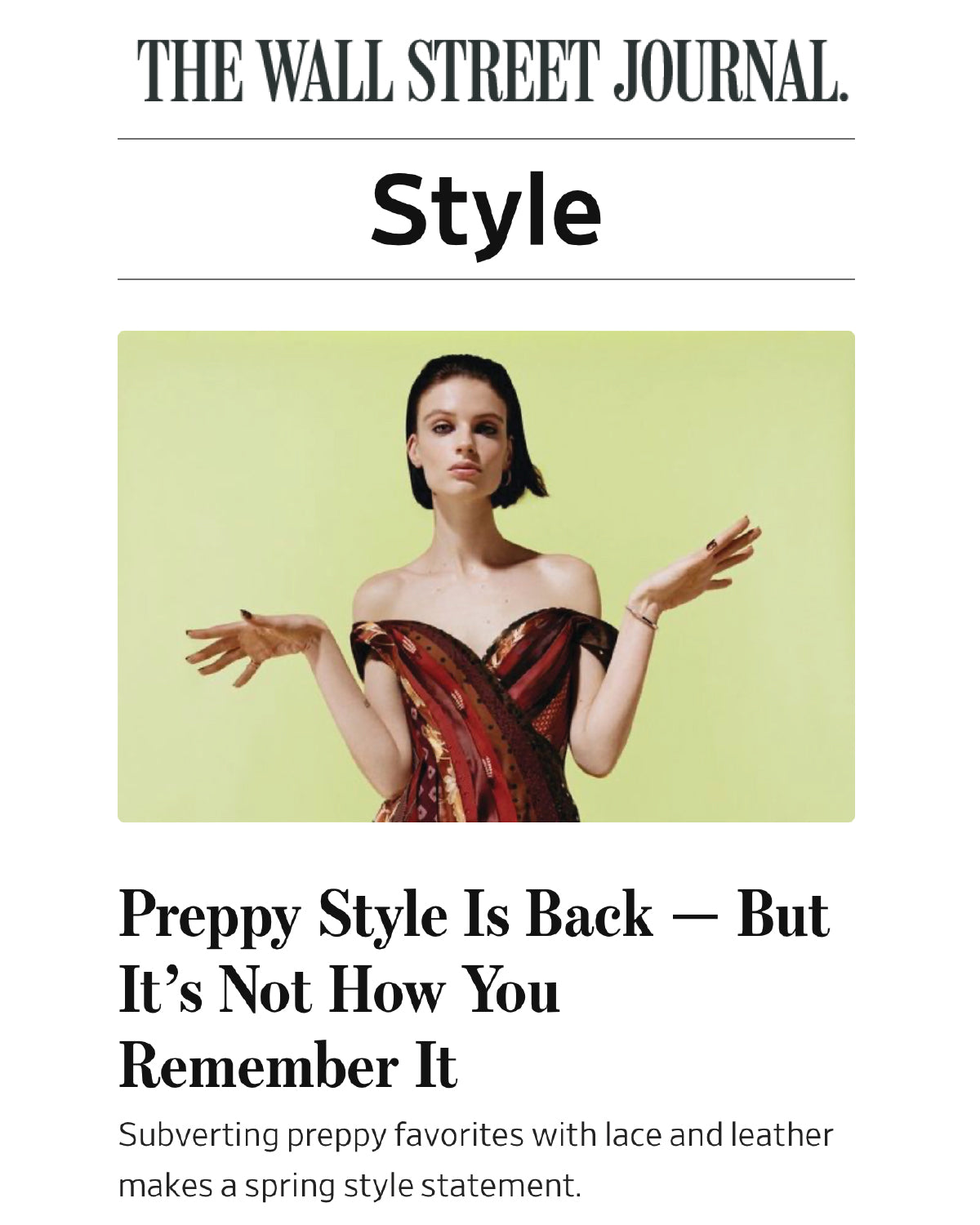 Preppy Style is Back - WSJ Style Magazine