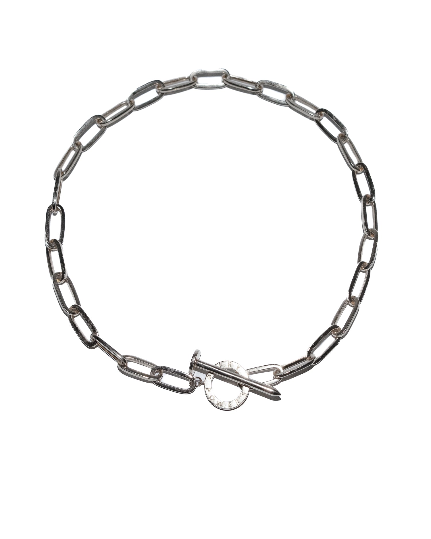 Elongated Chain Link Necklace in 92.5 Sterling Silver