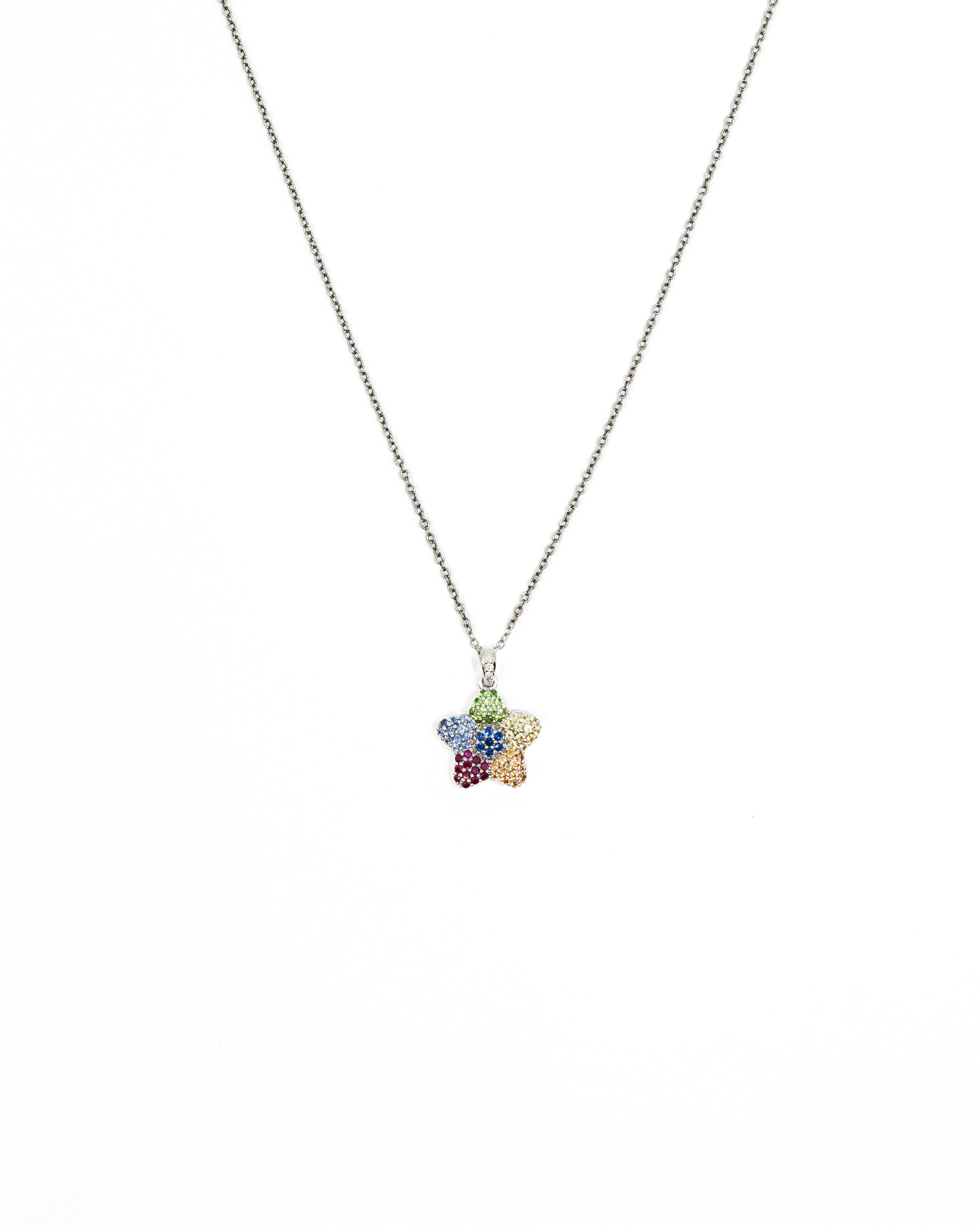 FLOWER POWERS™ Sapphire Charm Pendant Necklace
