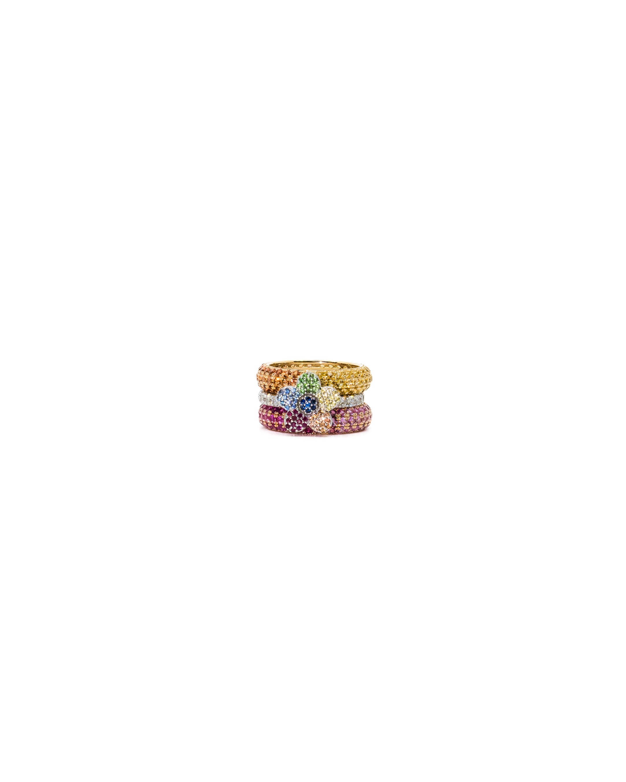 FLOWER POWERS™ Diamond + Sapphire Stacking Ring