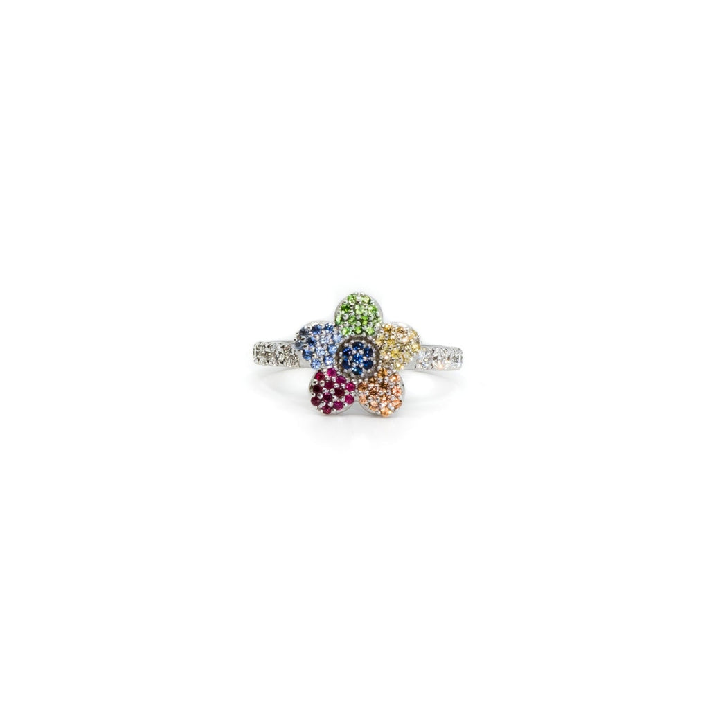 FLOWER ™ Diamond + Sapphire Stacking Ring