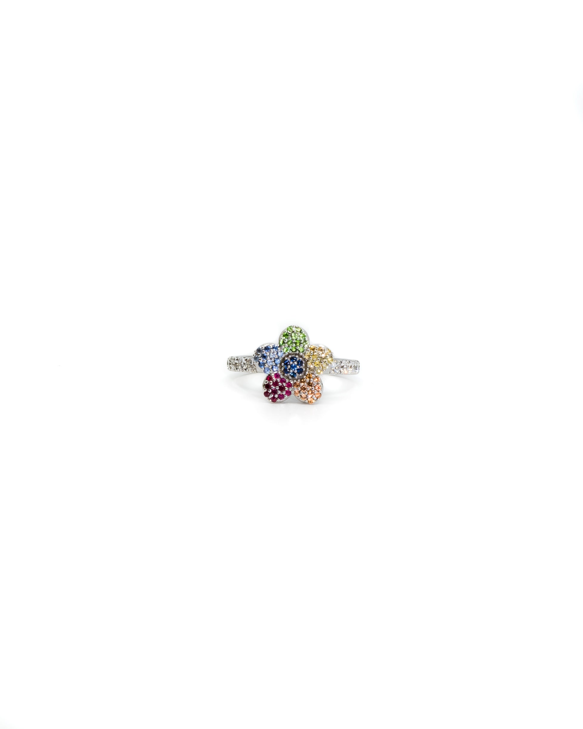 FLOWER POWERS™ Diamond + Sapphire Stacking Ring