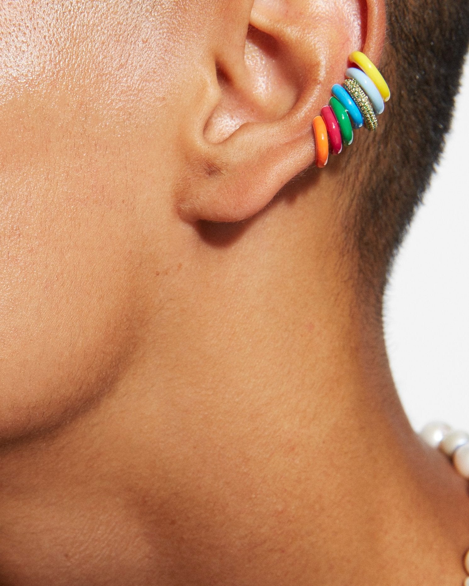 The Complete Set, Enamel Stacking Ear Cuffs in 14K Gold