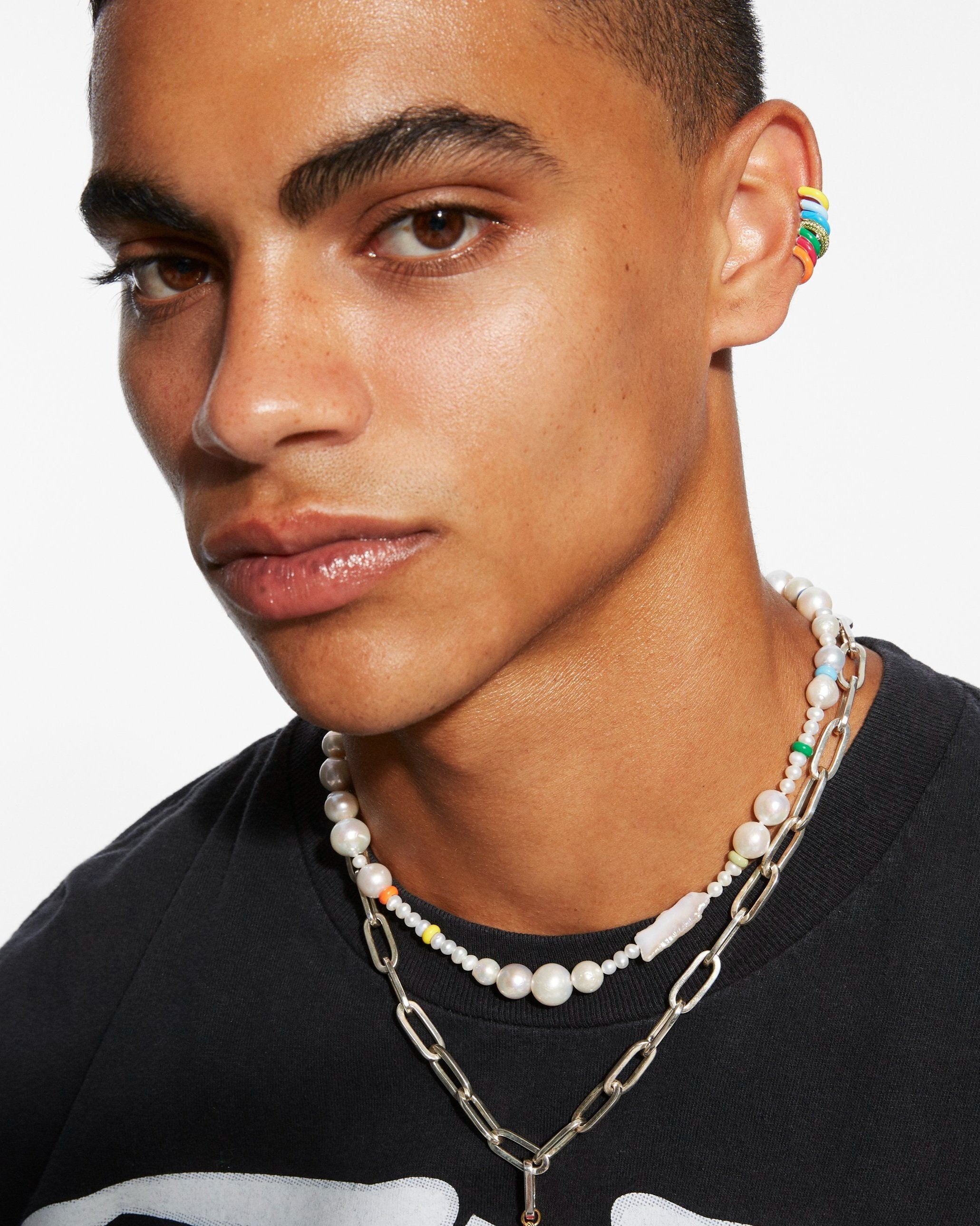 The Complete Set, Enamel Stacking Ear Cuffs in 14K Gold