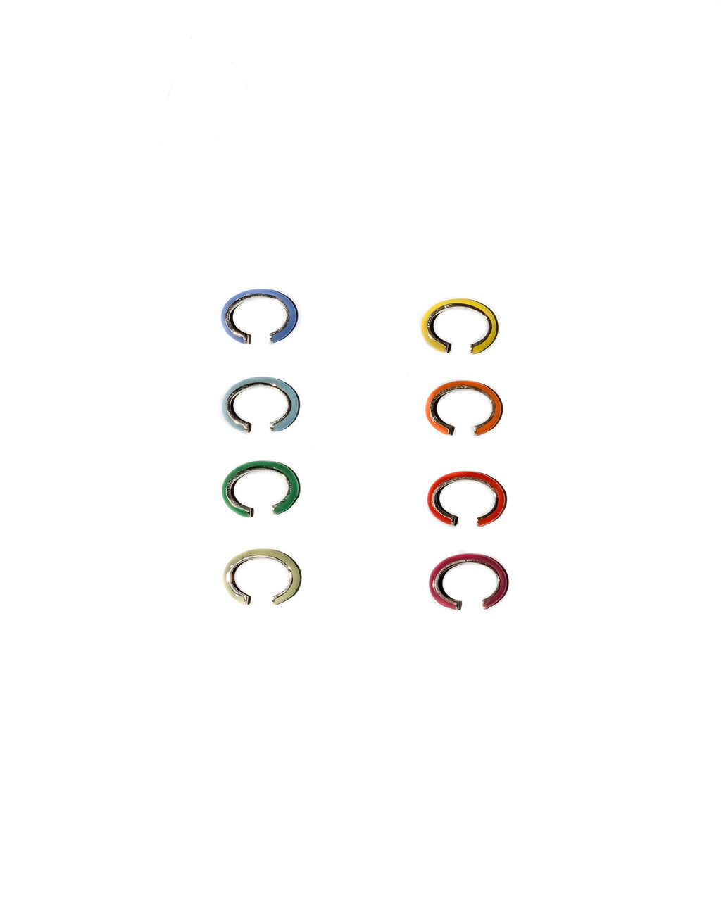 Complete Set Enamel Stacking Ear Cuffs 14K