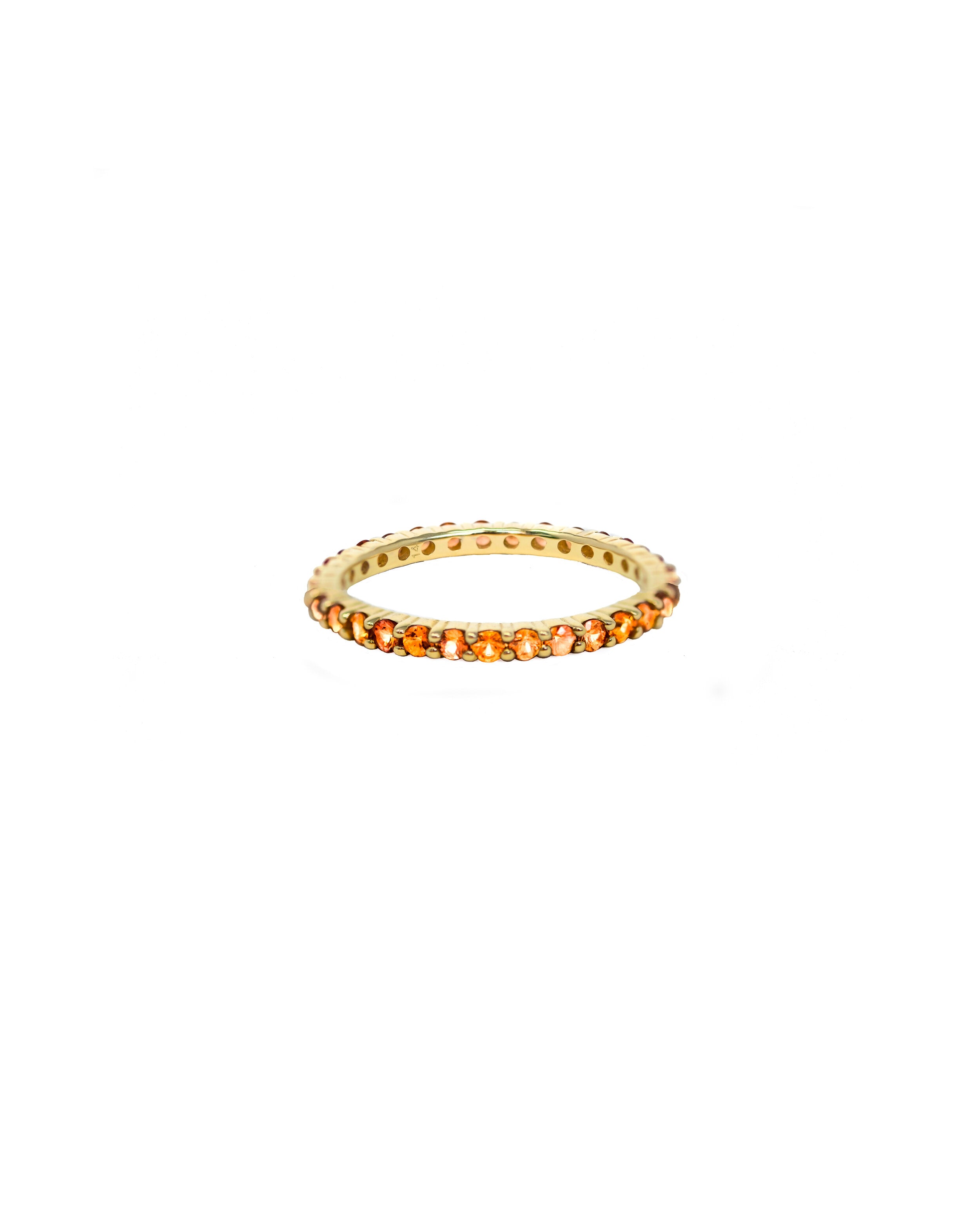 Orange Sapphire Stacking Ring in 14K Gold