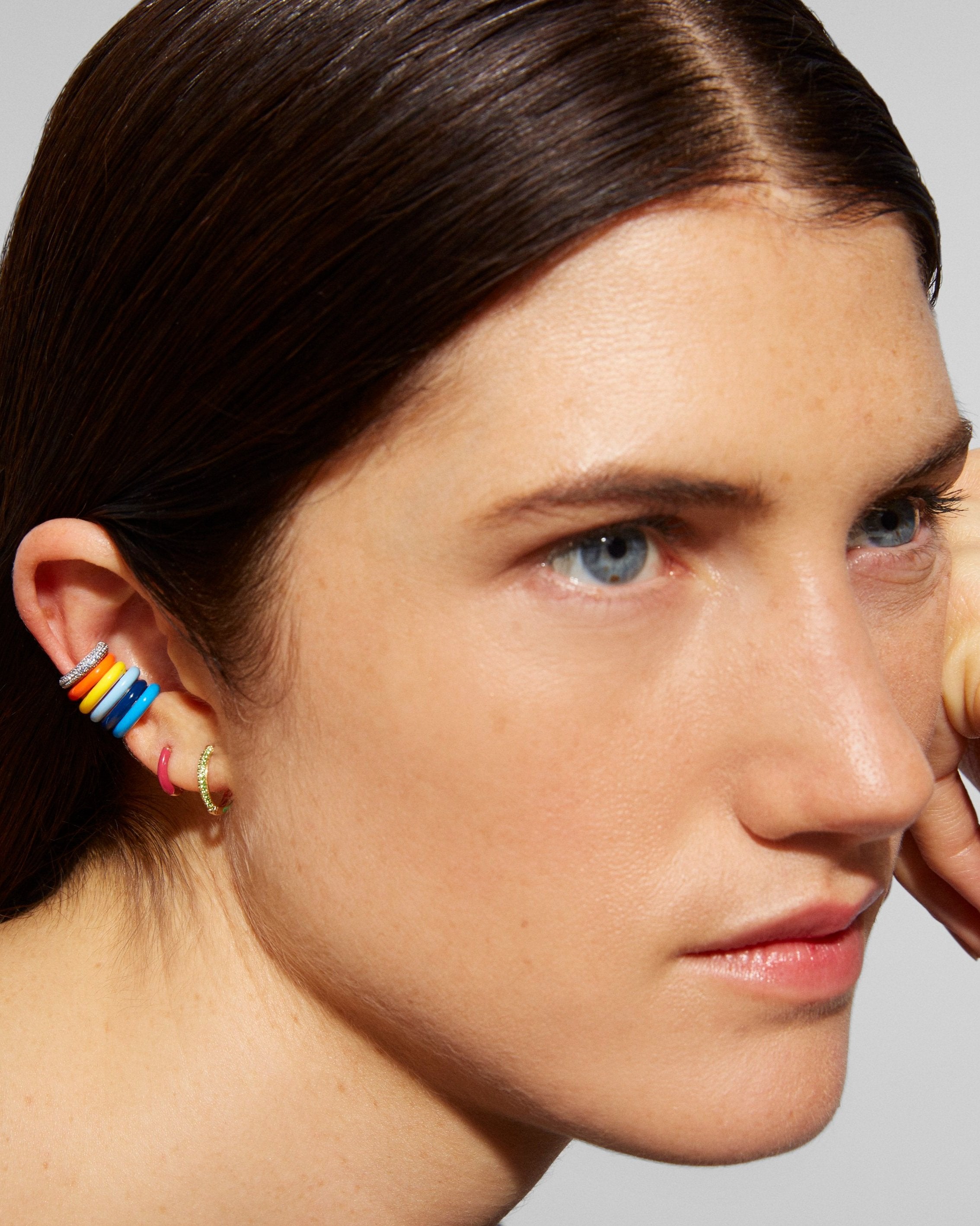 The Complete Set, Enamel Stacking Ear Cuffs in 92.5 Sterling Silver