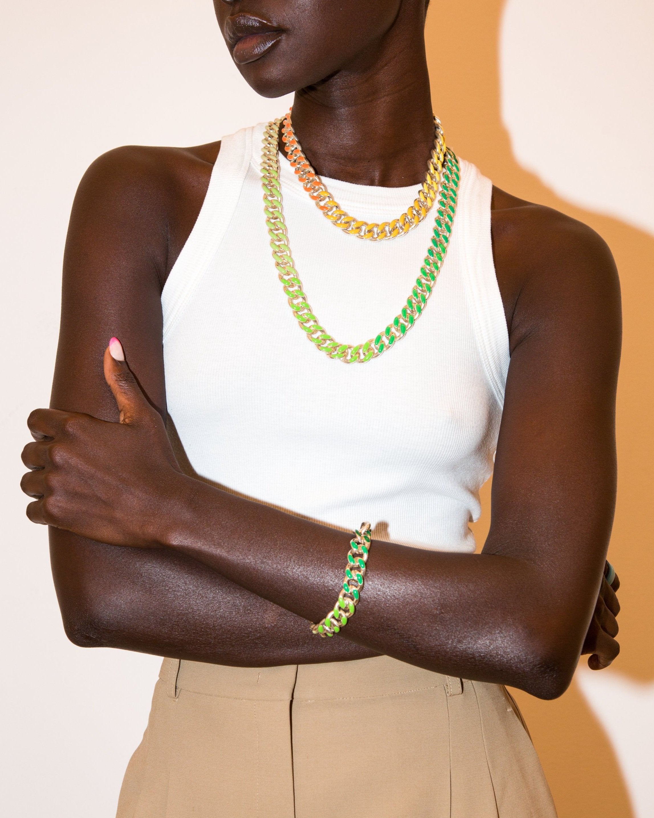 Ombre Chunky Chain Link Bracelet