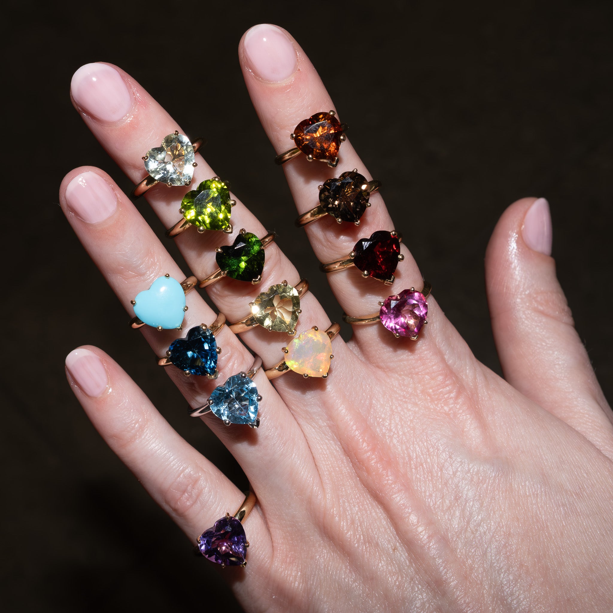 Heart Ring in Golden Orange Citrine