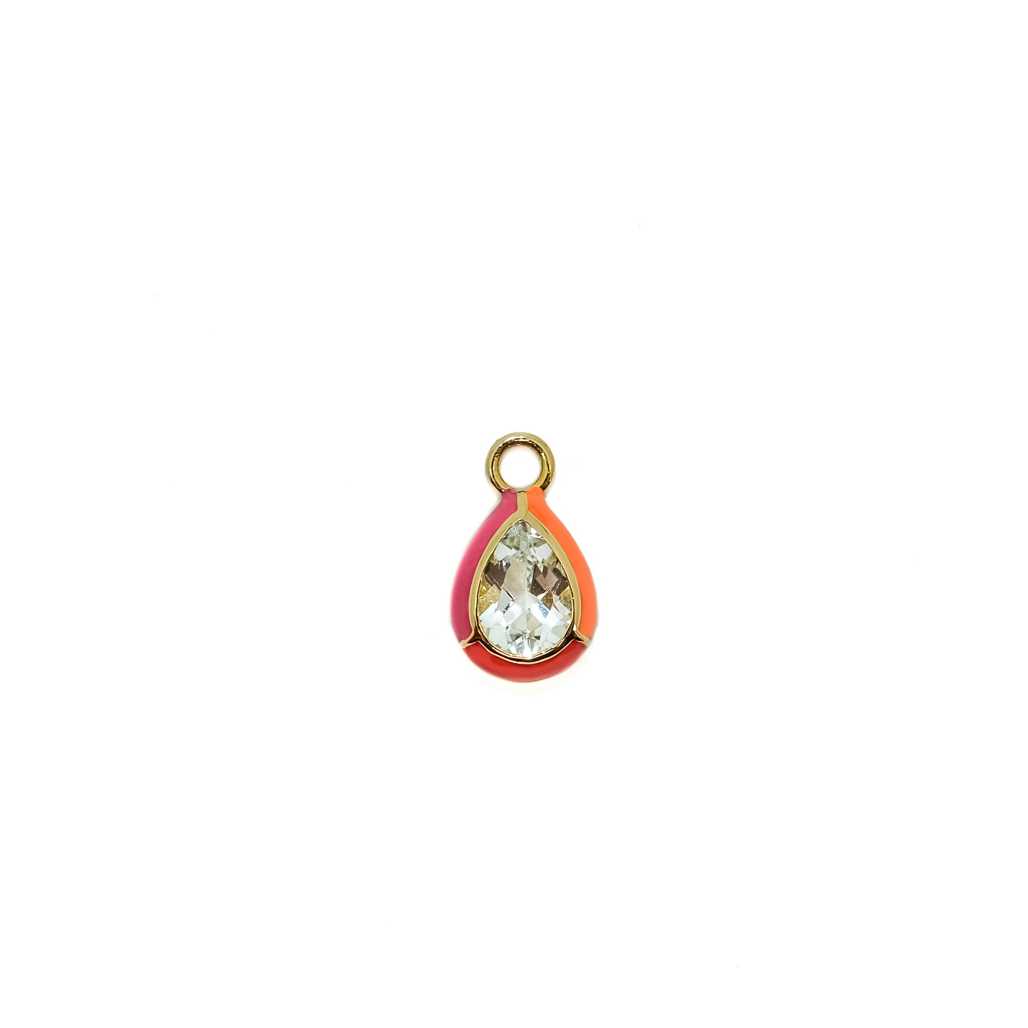 The Tri-Color Pear Charm Pendant