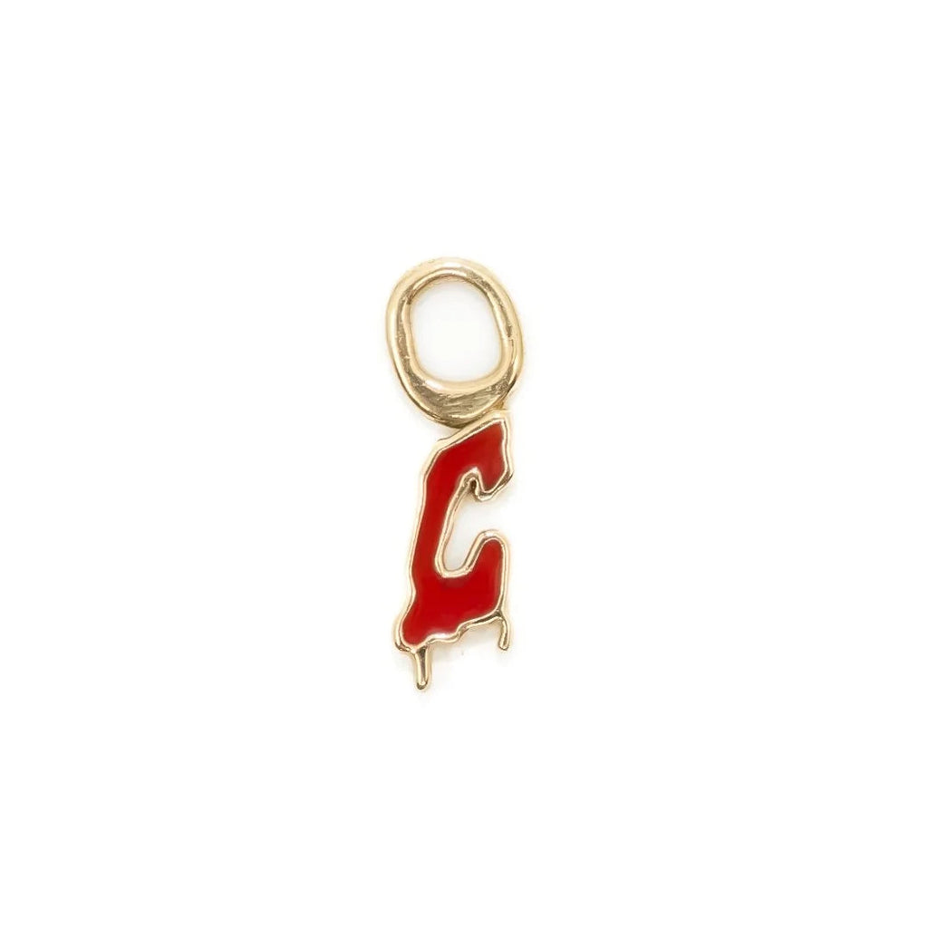Creepy Initial Huggie Charm