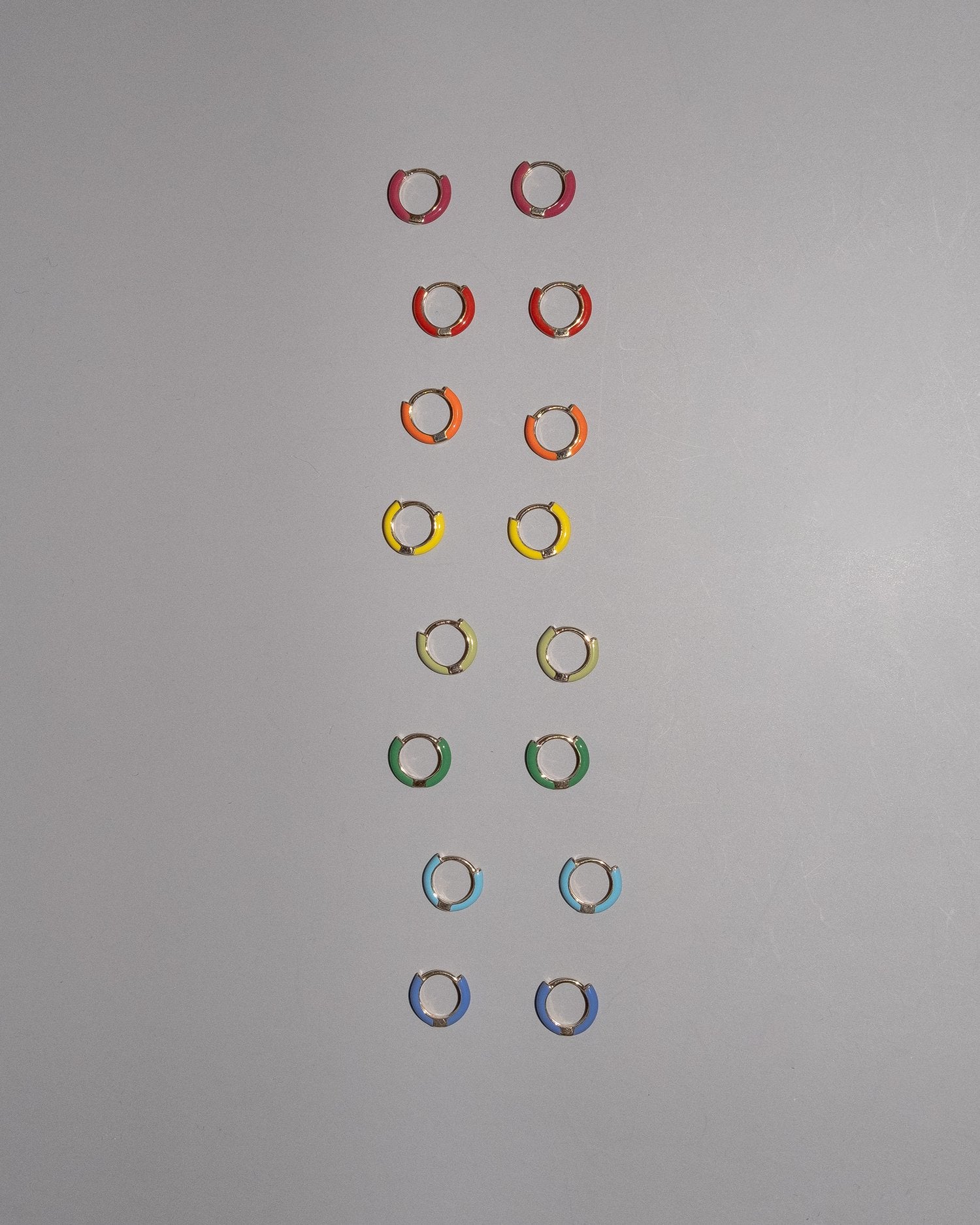 Enamel Huggies in 14K Gold