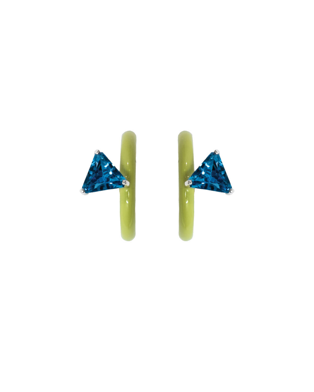 Gem + Enamel Mini Hoop Earrings