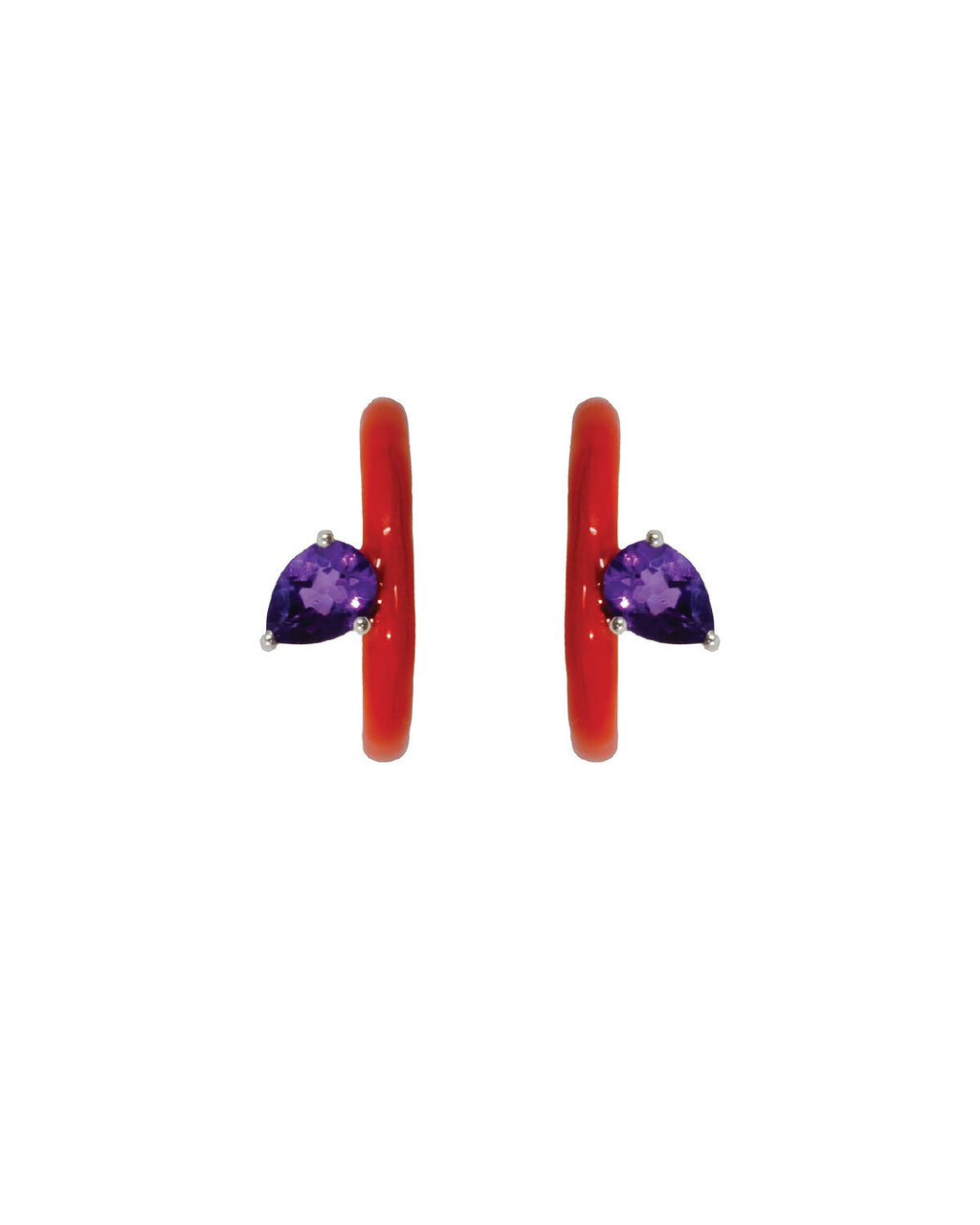 Gem + Enamel Mini Hoop Earrings Really