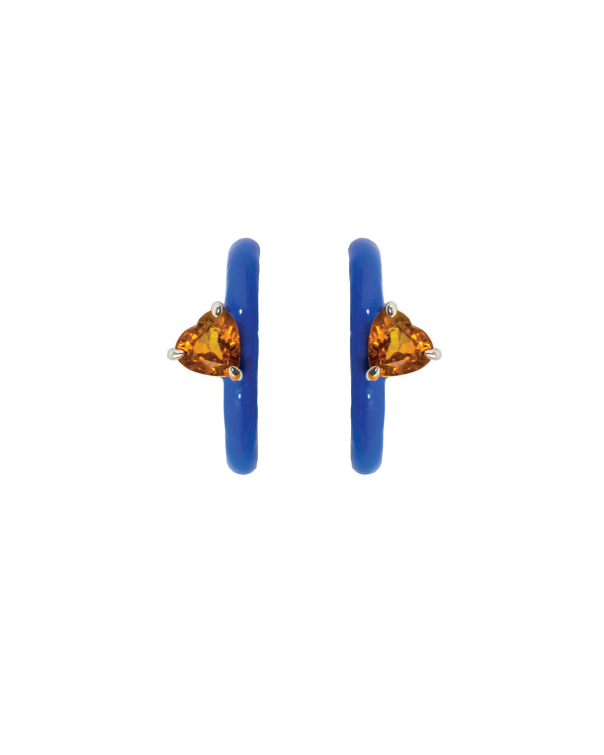 Gem + Enamel Mini Hoop Earrings in Very Violet