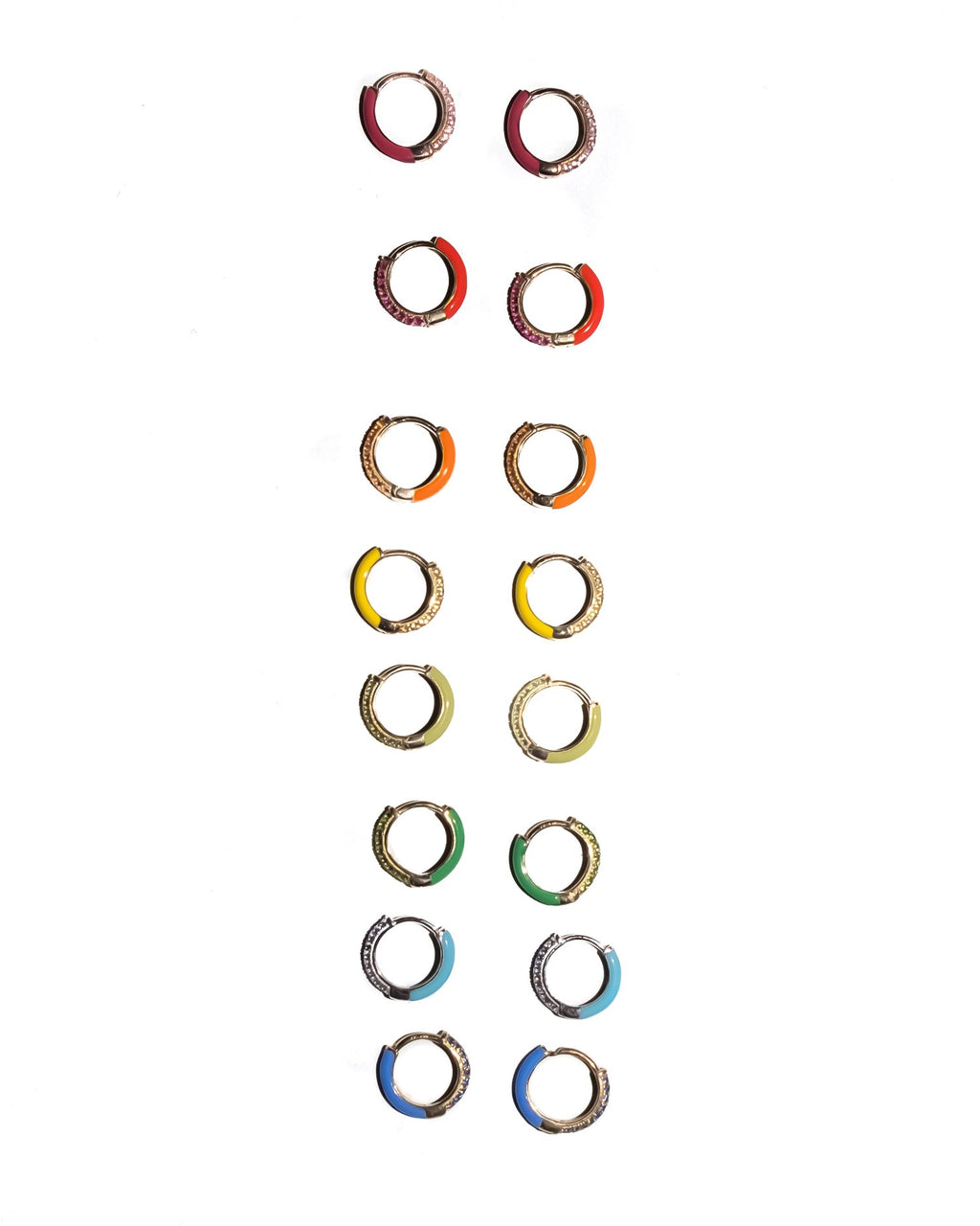 13MM Enamel Sparkle Huggies 14K