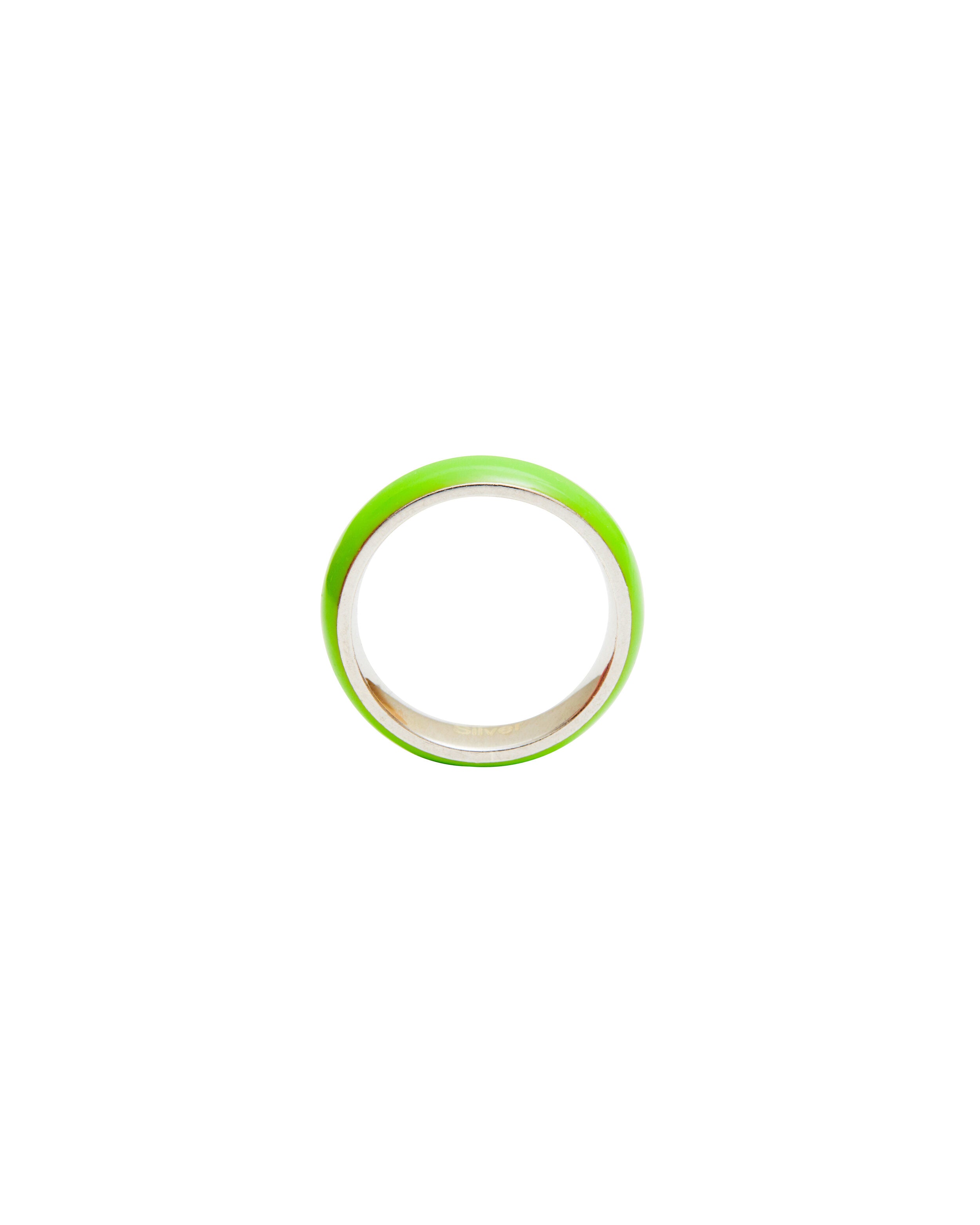 Wide Enamel Stacking Ring in Neon Green