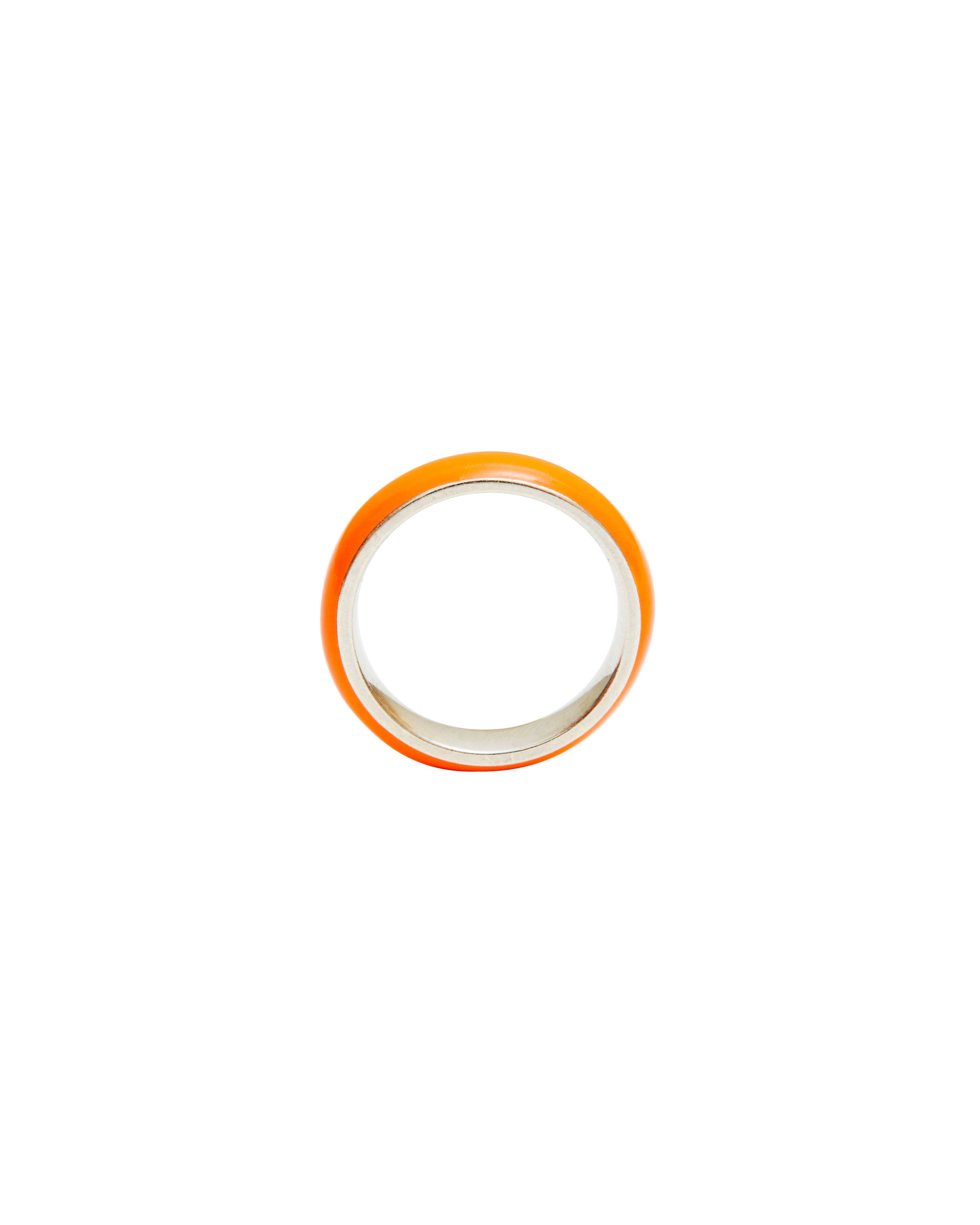Wide Enamel Stacking Ring in Neon Orange