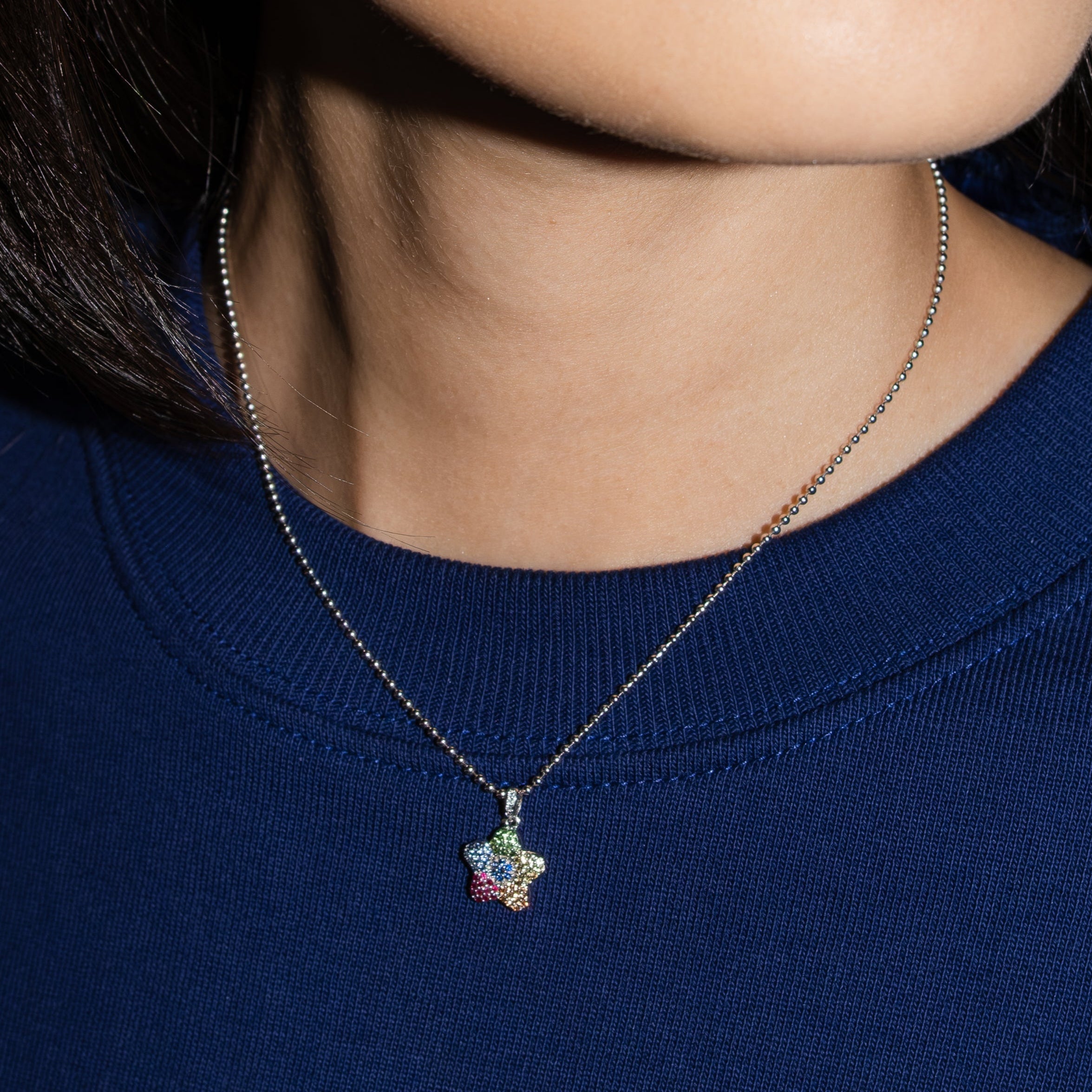 FLOWER POWERS™ Sapphire Charm Pendant Necklace