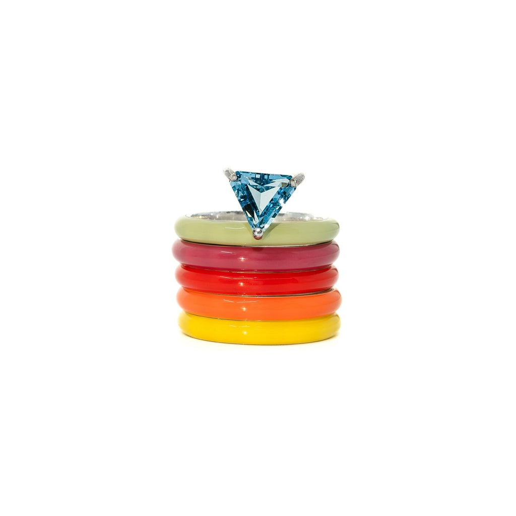 Gems Warm Set Set 5 Enamel Stacking Rings