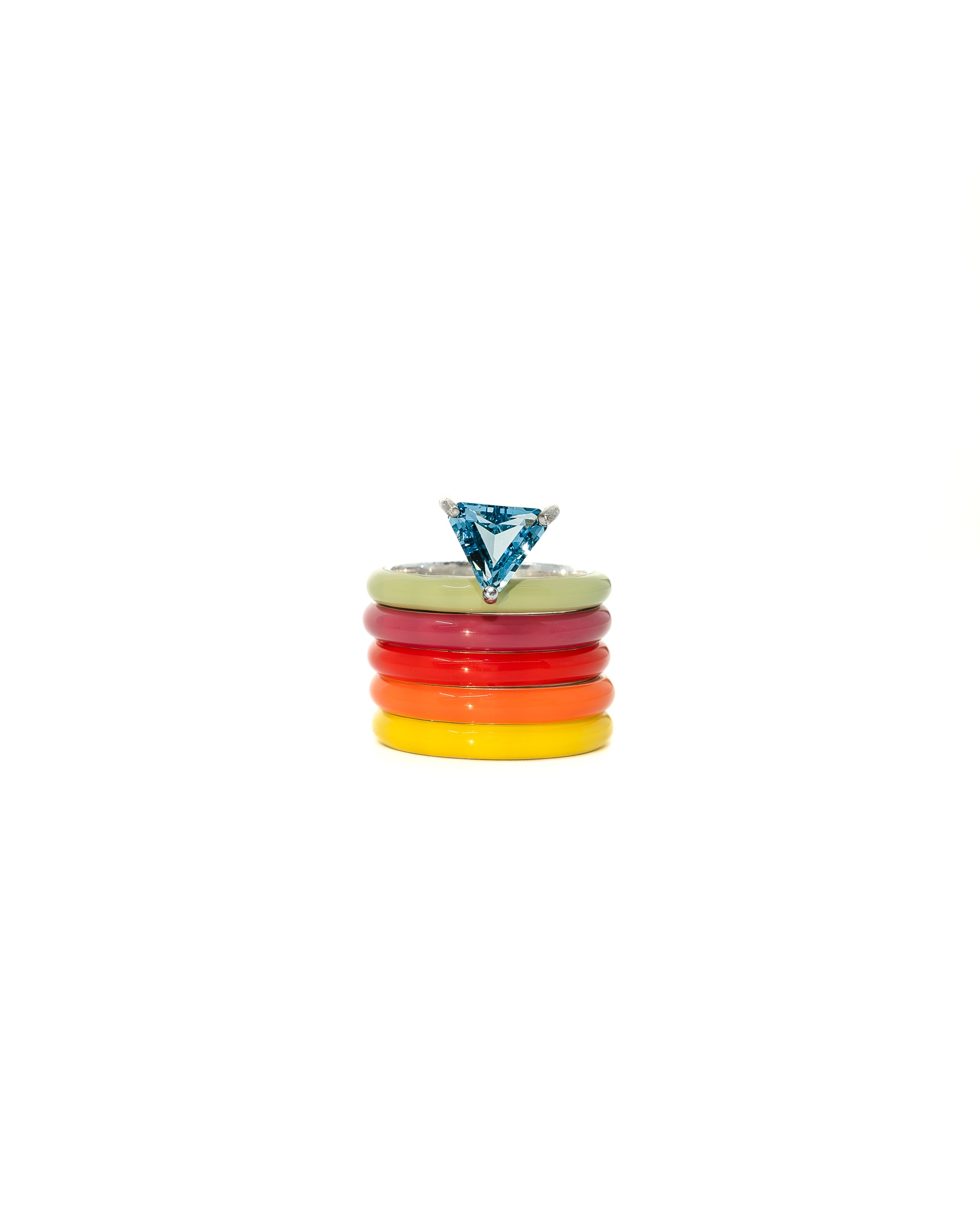 The Gems Warm Set, A Set of 5 Enamel Stacking Rings