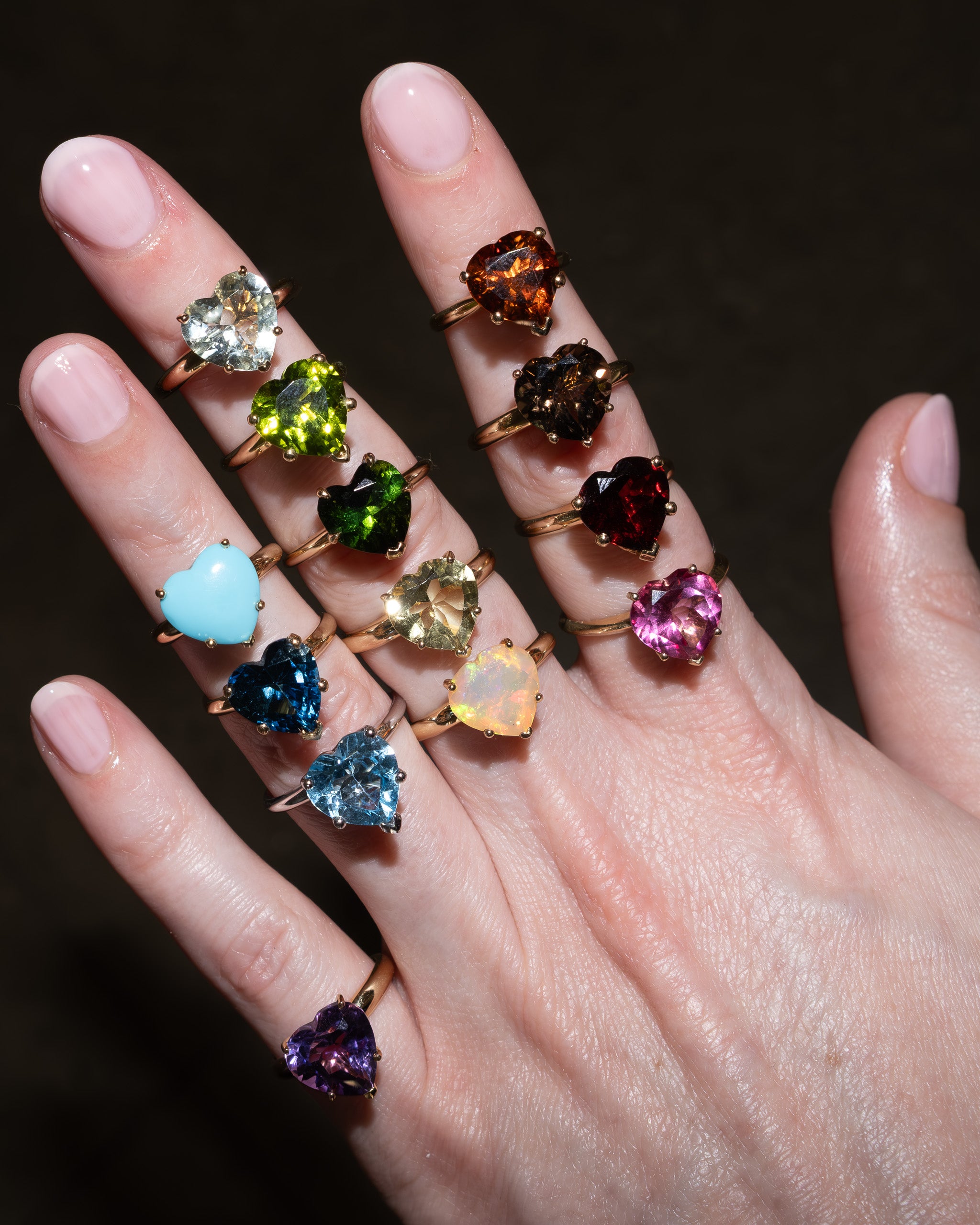 Heart Ring in Red Garnet