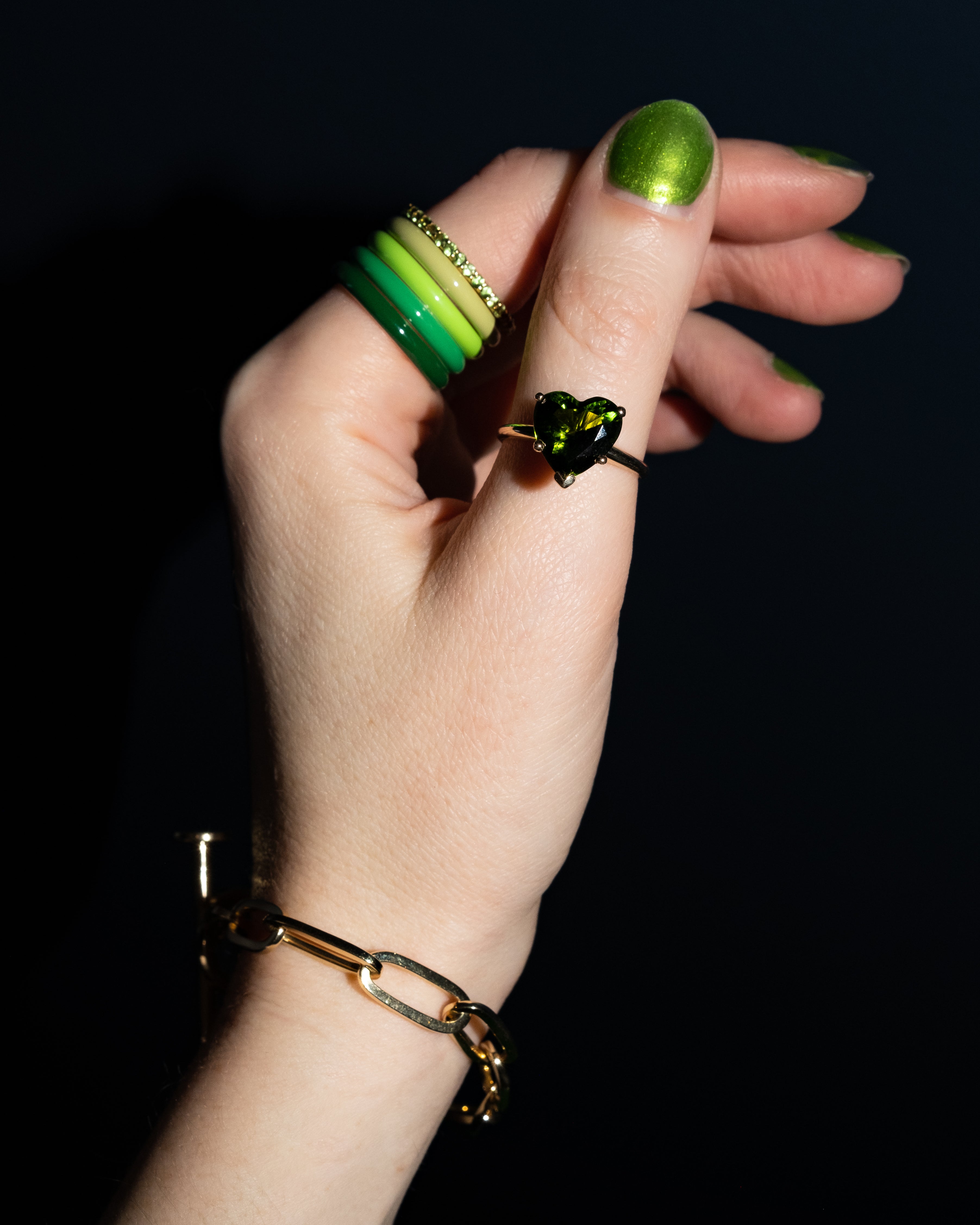 The Ombre Set of Four Thin Enamel Stacking Rings
