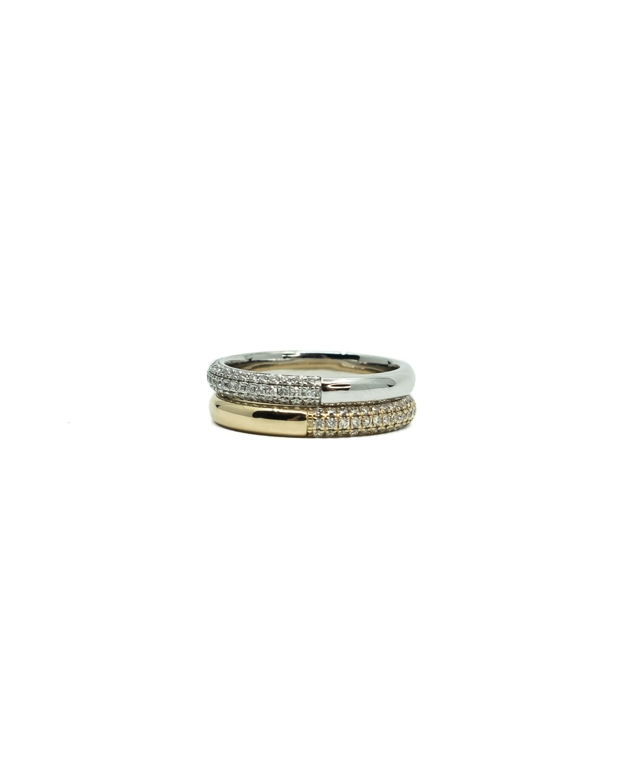 POWERS PAVE Split Pavé Diamond Stacking Ring, 18K Gold