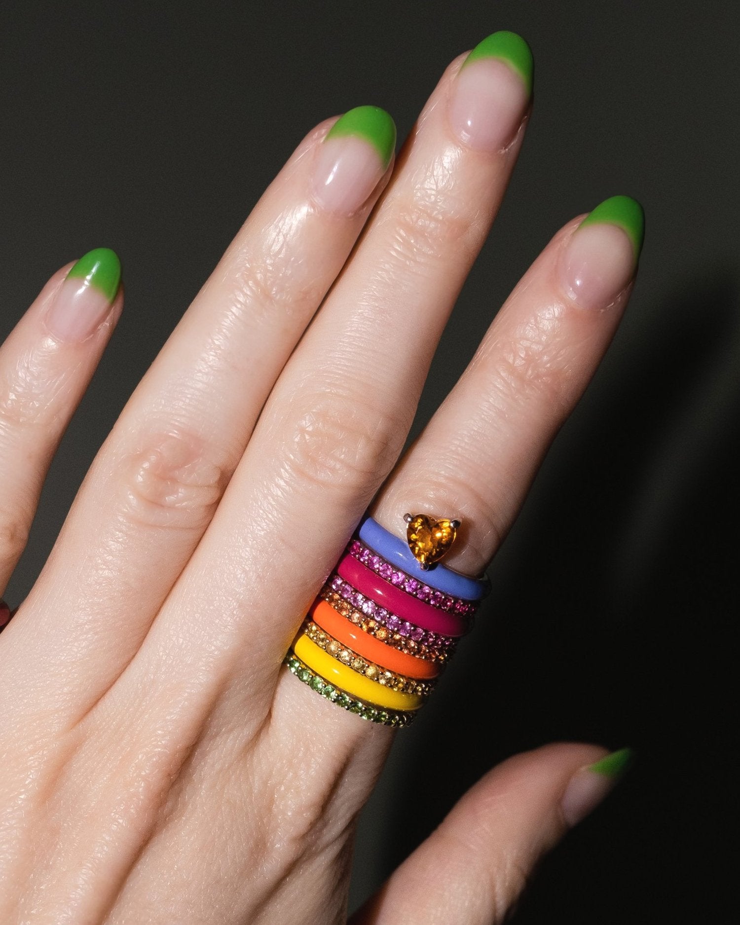 Gem + Enamel Ring in Very Violet