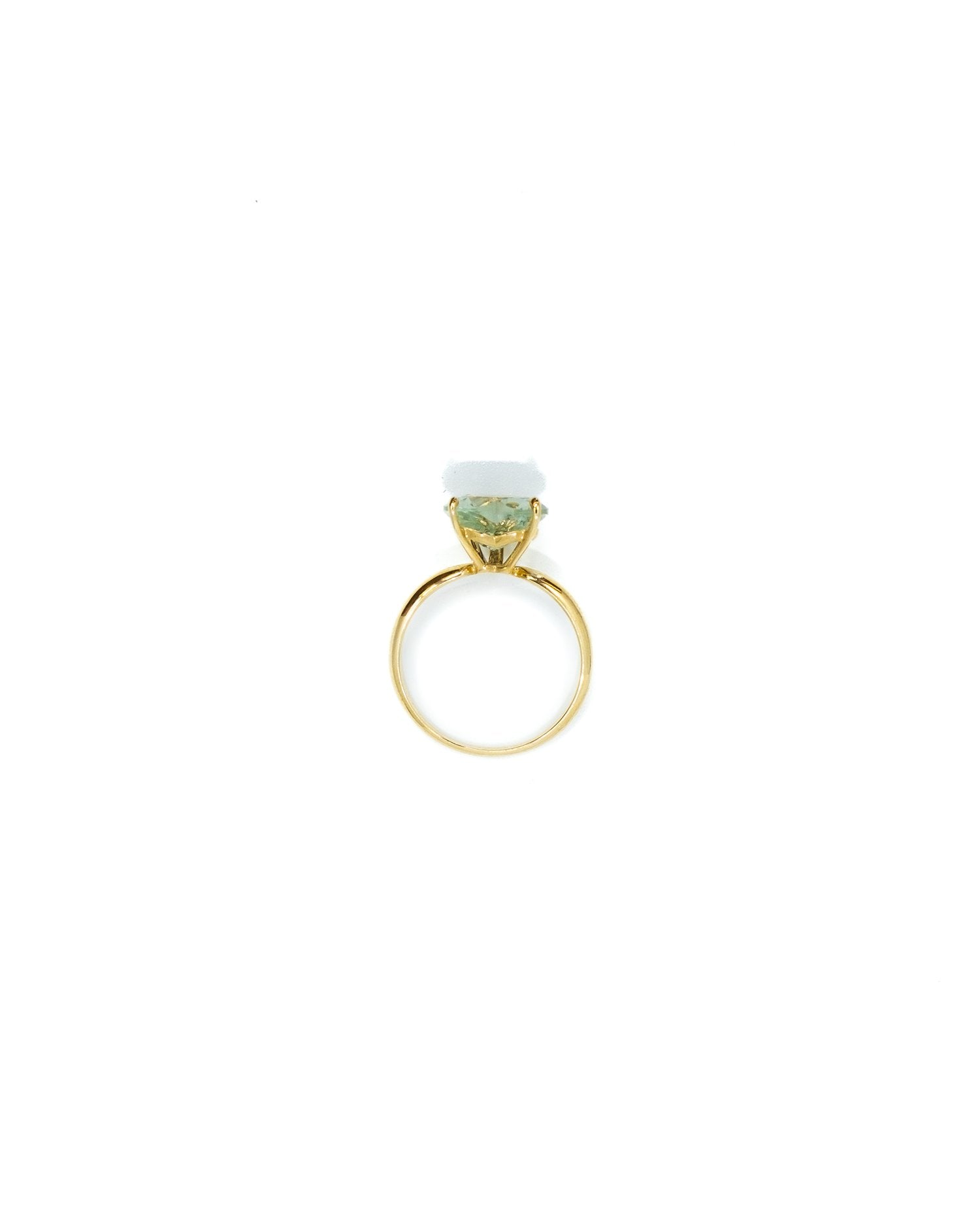 Heart Ring in Green Amethyst