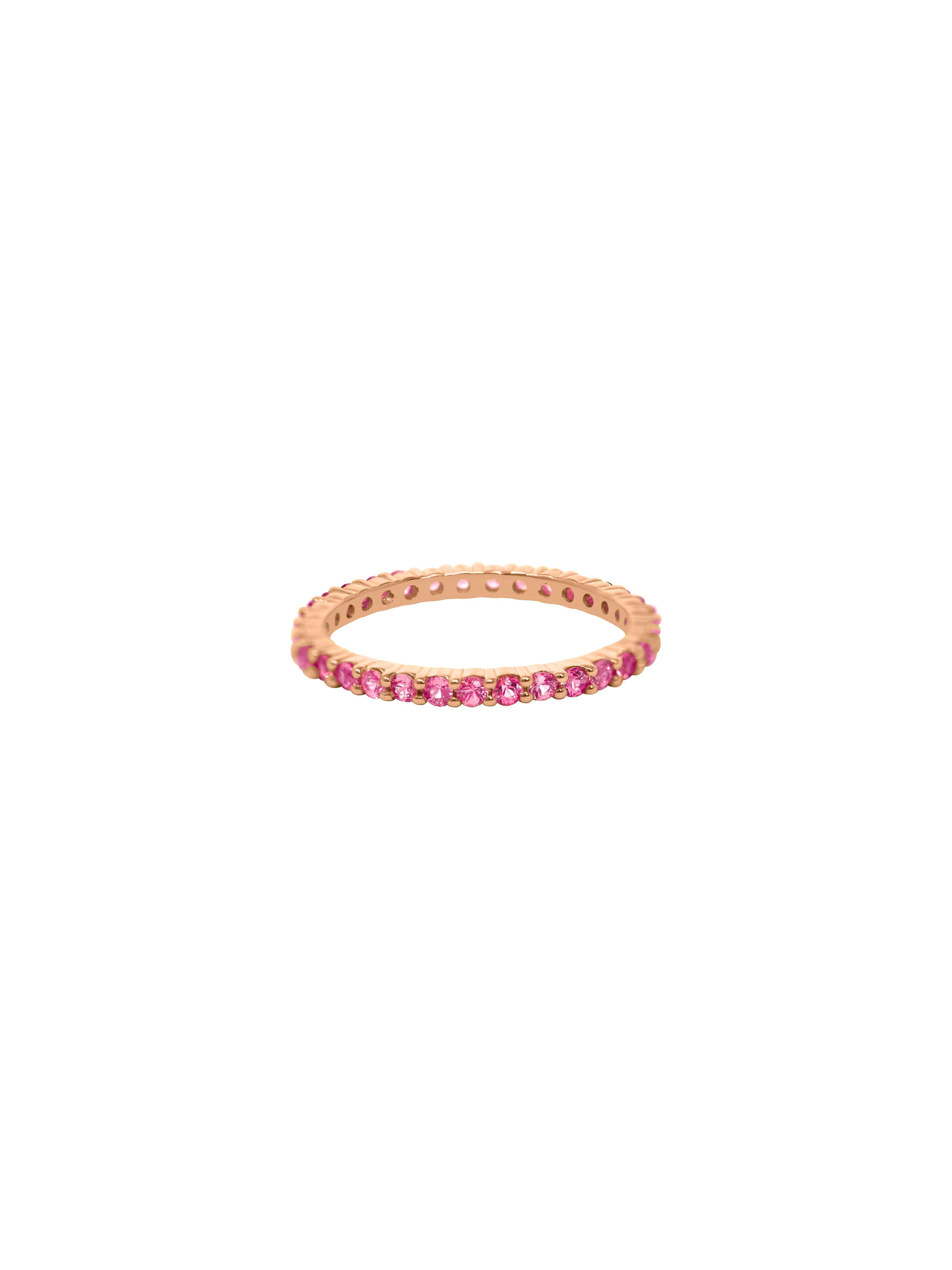 Light Pink Sapphire Stacking Ring in 14K Gold