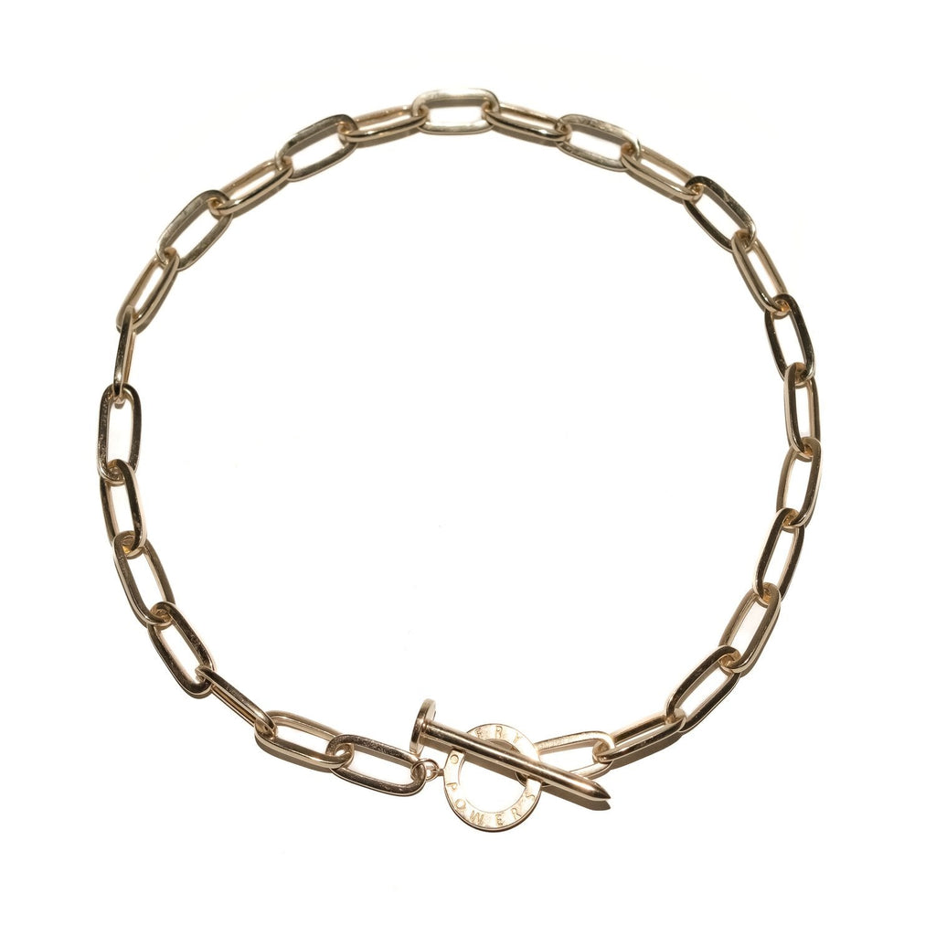 14K Elongated Chain Link Necklace