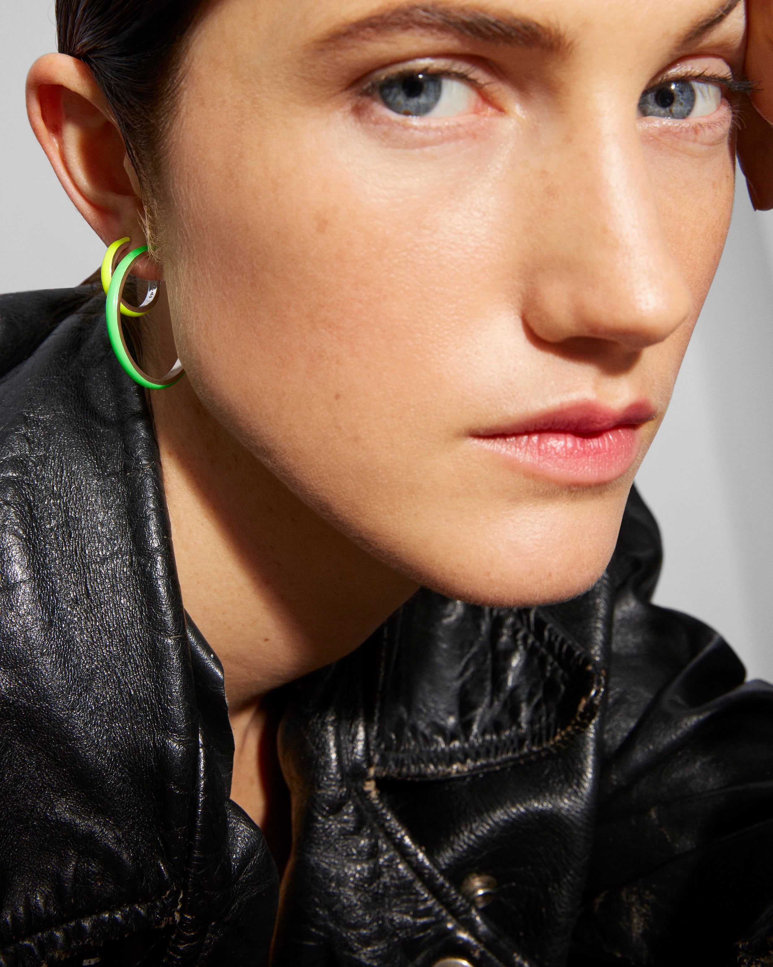 Mini Enamel Hoop Earrings